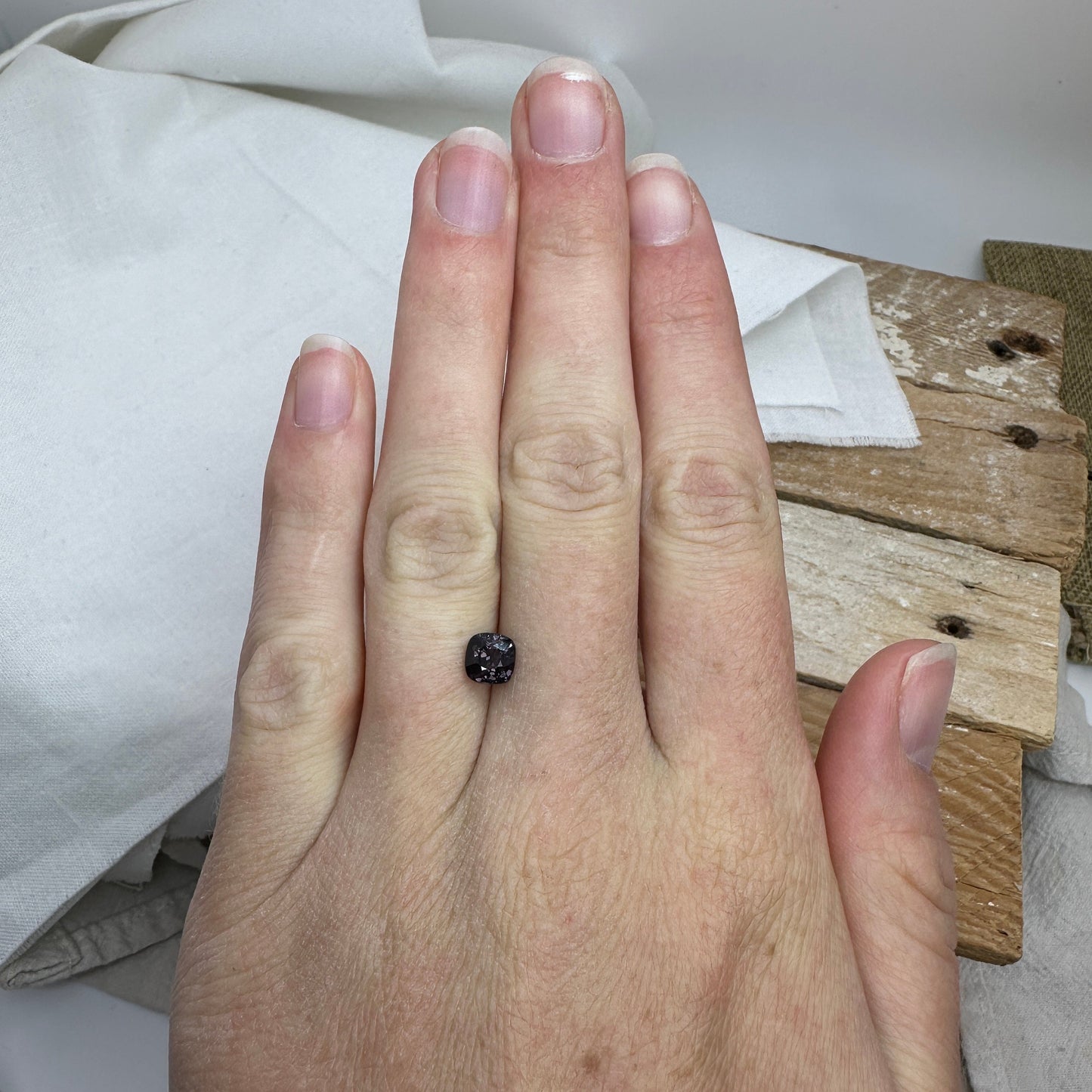 1.05 Ct Natural Purple Spinel 5.8x5.6mm Cushion Cut, Faceted Loose Gemstone, Dark Purple Stone, Flowing Gems