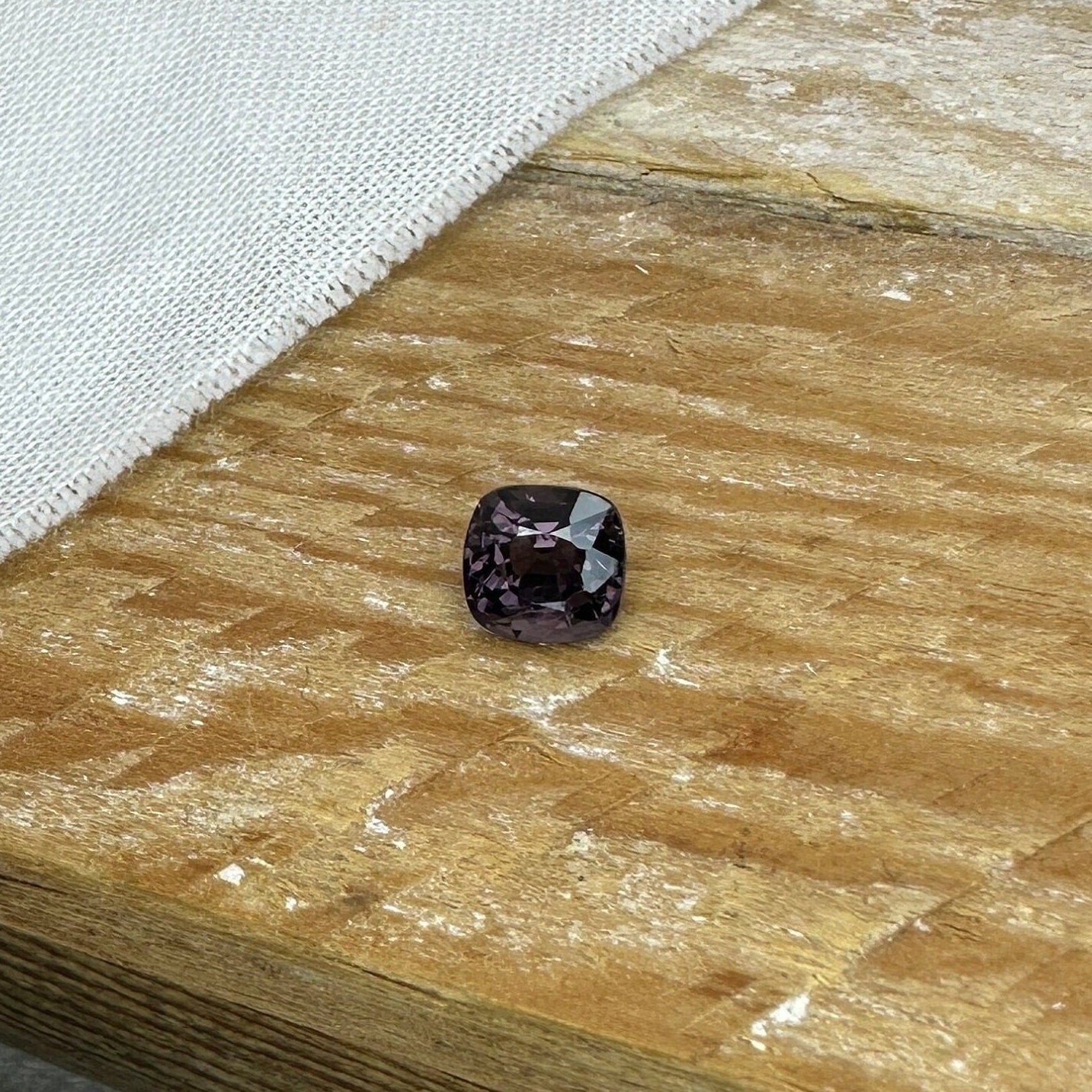 1.05 Ct Natural Purple Spinel 5.8x5.6mm Cushion Cut, Faceted Loose Gemstone, Dark Purple Stone, Flowing Gems