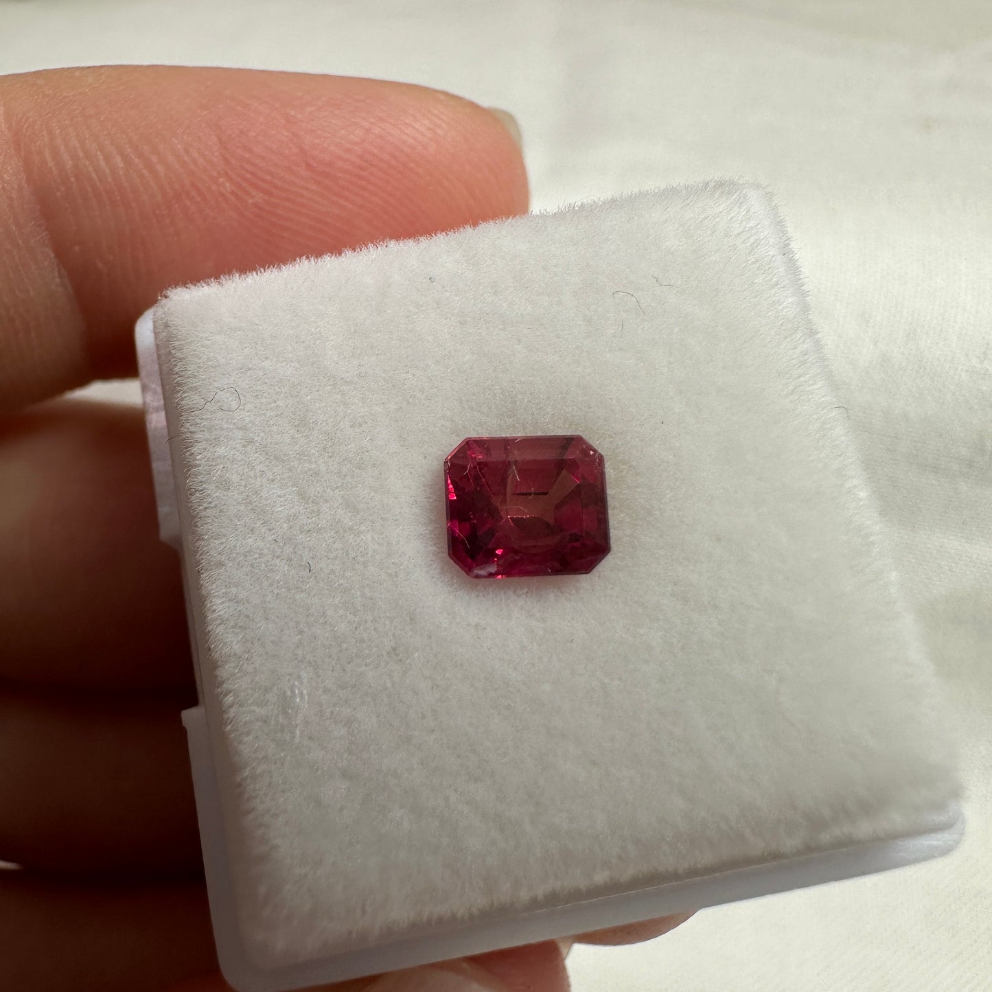 0.69 Carat Red Beryl 5.5x5mm Emerald Cut, Natural Utah Red Beryl, Bixbite