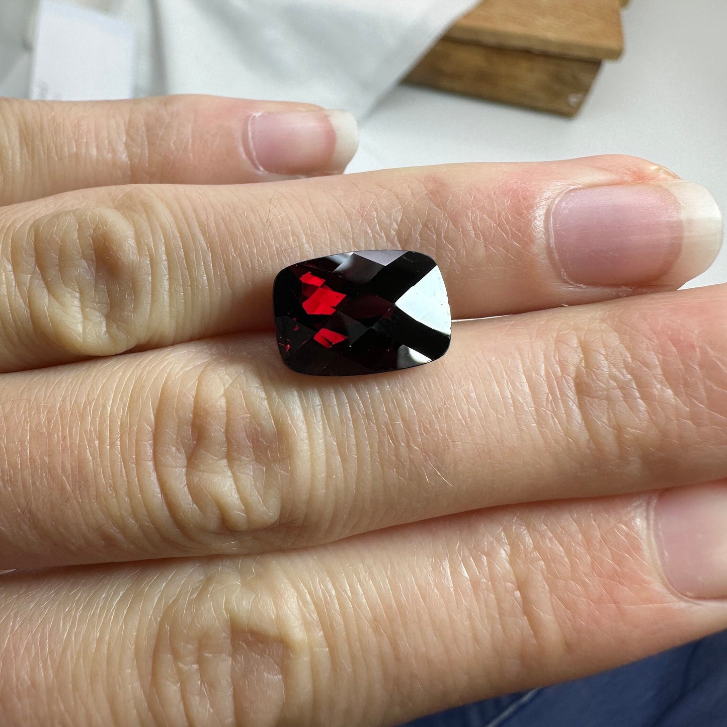 14x10mm Rhodolite Garnet 8 Carat Rectangle Cushion Cut, Purplish Red Garnet