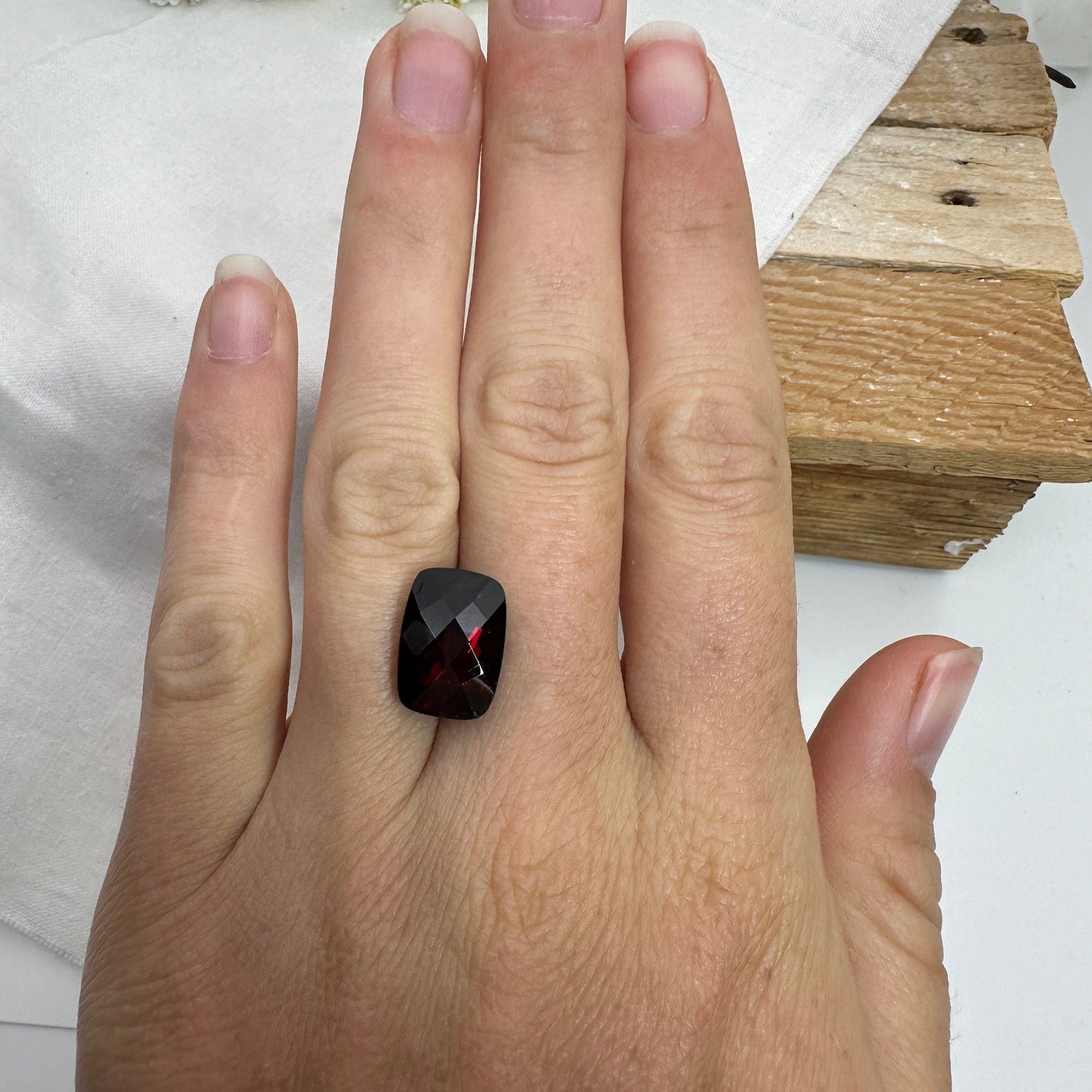 14x10mm Rhodolite Garnet 8 Carat Rectangle Cushion Cut, Purplish Red Garnet