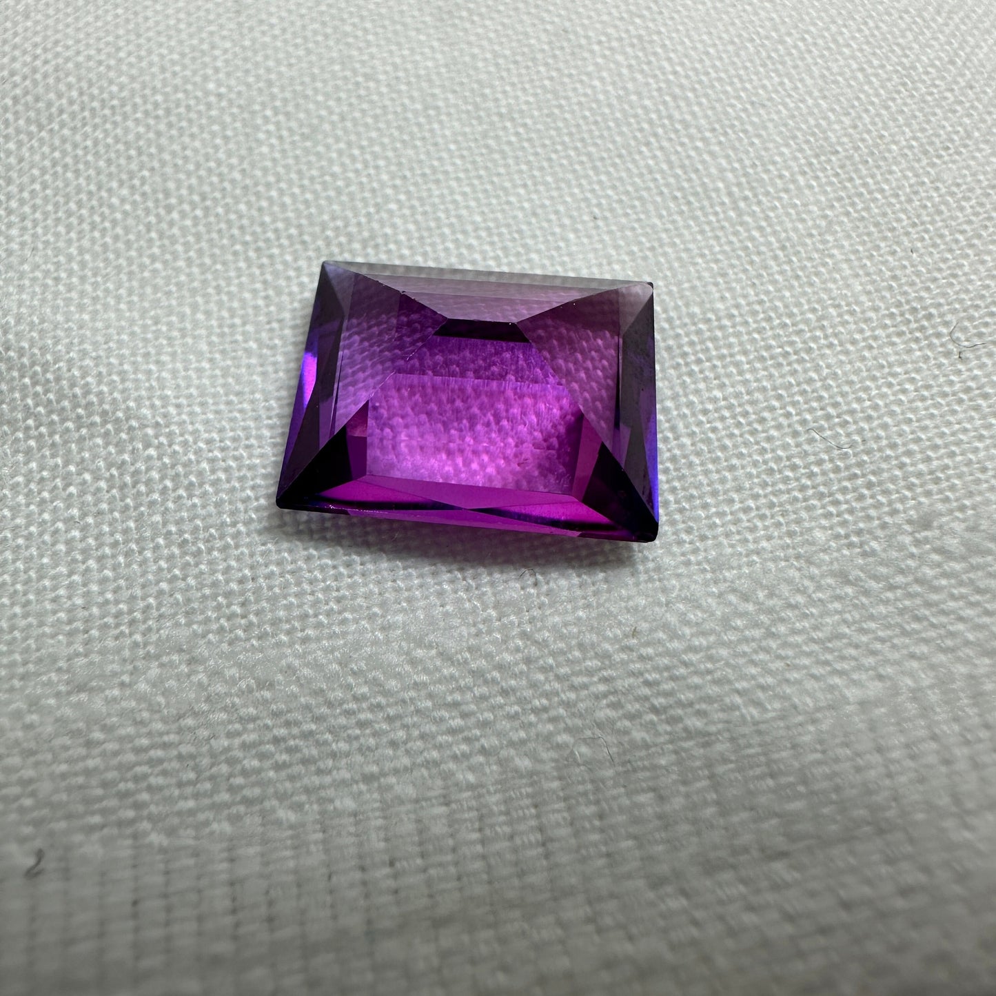 12x10mm Purple Lab Sapphire 6 Carat Rectangle Cut, Faceted Loose Gemstone