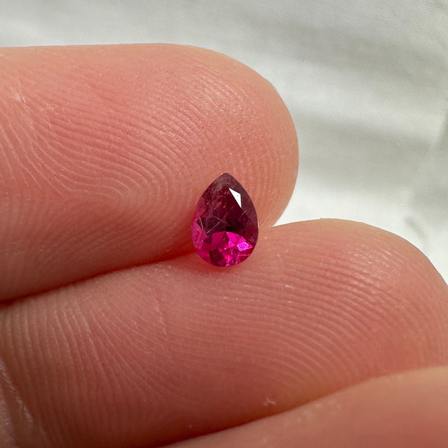 0.25 Carat Red Beryl 5.1x3.55mm Pear Cut, Natural Utah Red Beryl, Faceted Bixbite, Rare Gemstone