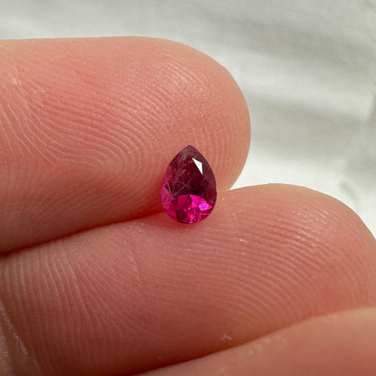0.25 Carat Red Beryl 5.1x3.55mm Pear Cut, Natural Utah Red Beryl, Faceted Bixbite, Rare Gemstone