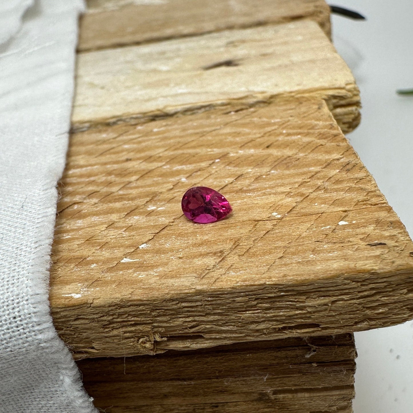 0.25 Carat Red Beryl 5.1x3.55mm Pear Cut, Natural Utah Red Beryl, Faceted Bixbite, Rare Gemstone
