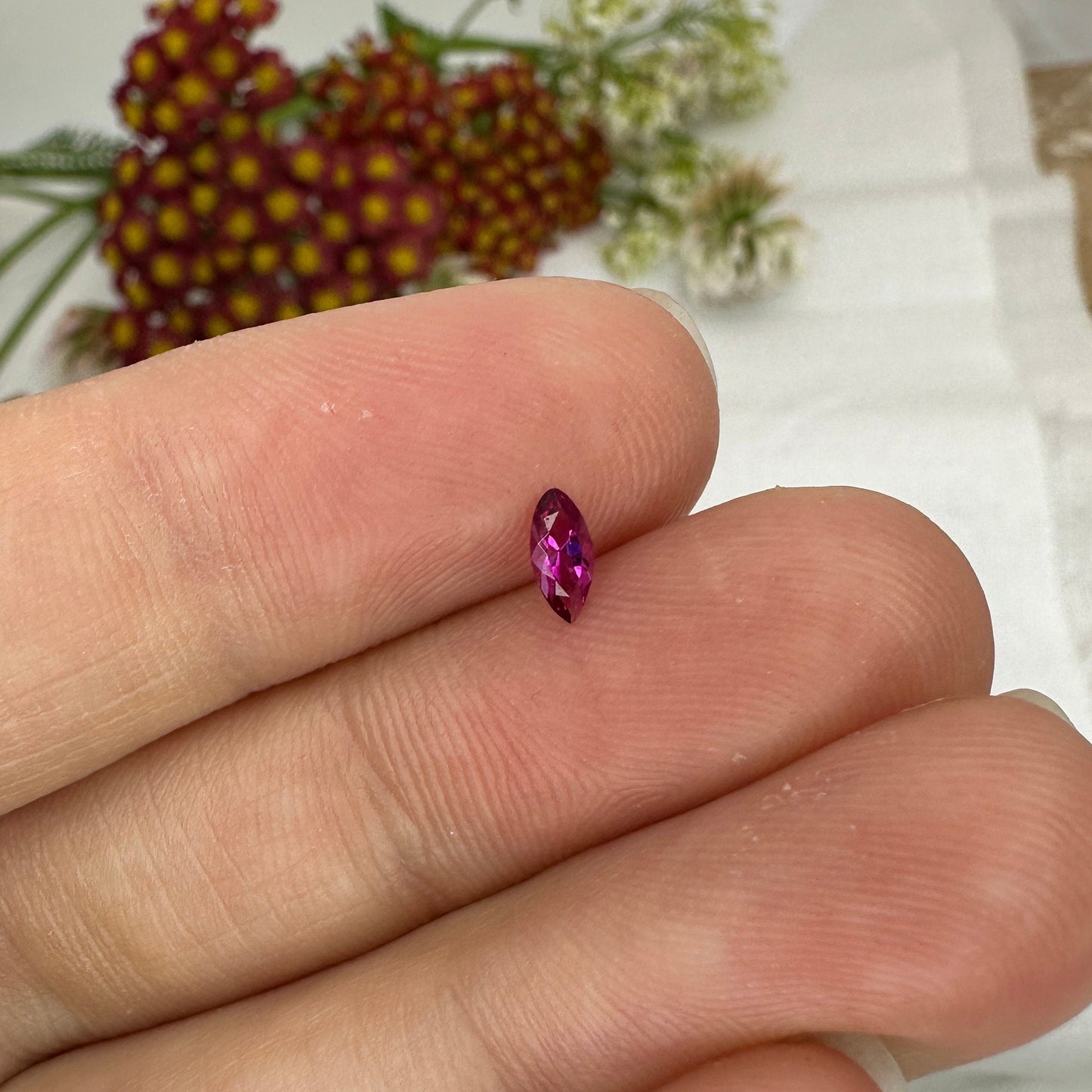 VVS 5.5x2.6mm Red Beryl Marquise Cut 0.12 Carat, Faceted Natural Utah Red Beryl, Bixbite
