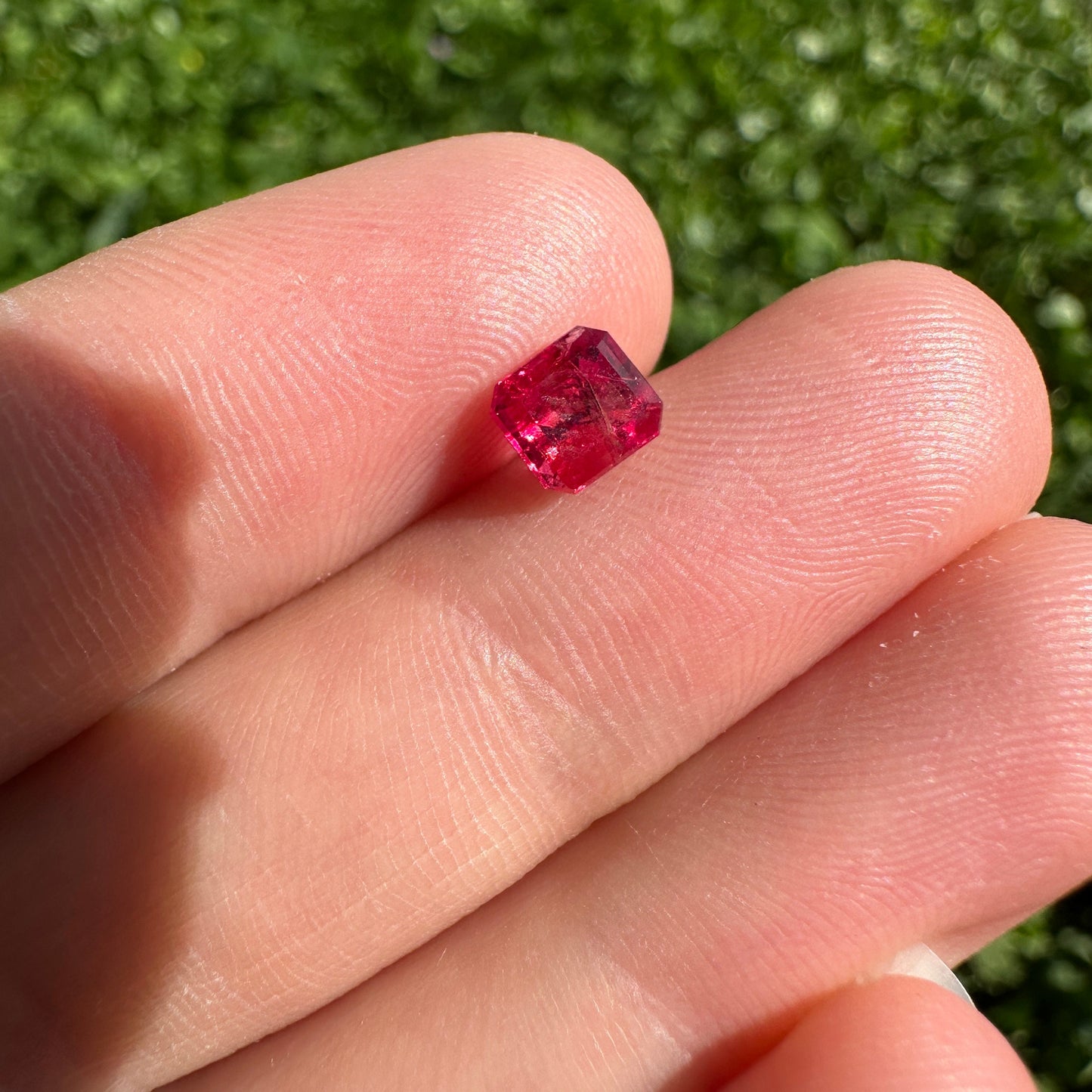 0.69 Carat Red Beryl 5.5x5mm Emerald Cut, Natural Utah Red Beryl, Bixbite