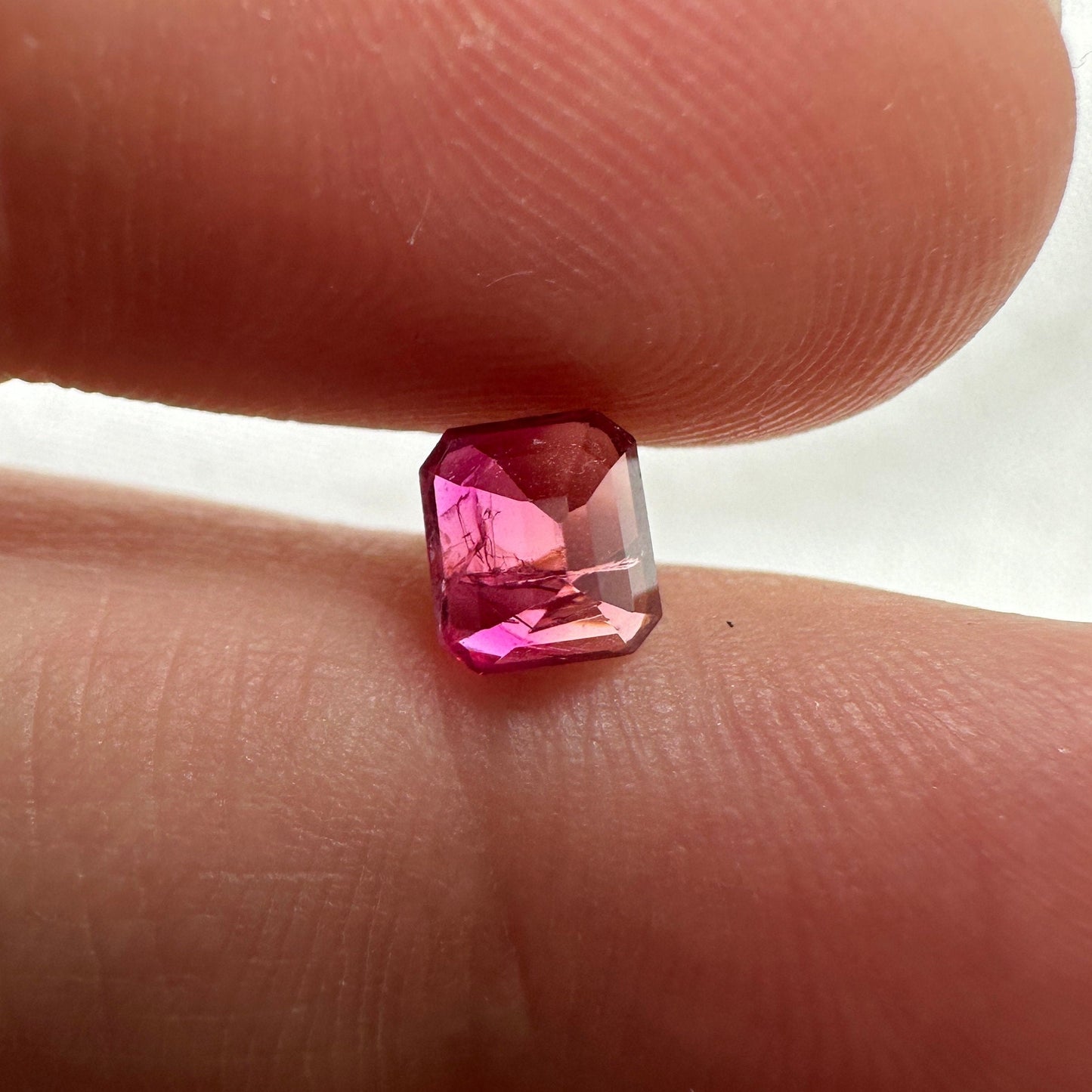 0.69 Carat Red Beryl 5.5x5mm Emerald Cut, Natural Utah Red Beryl, Bixbite