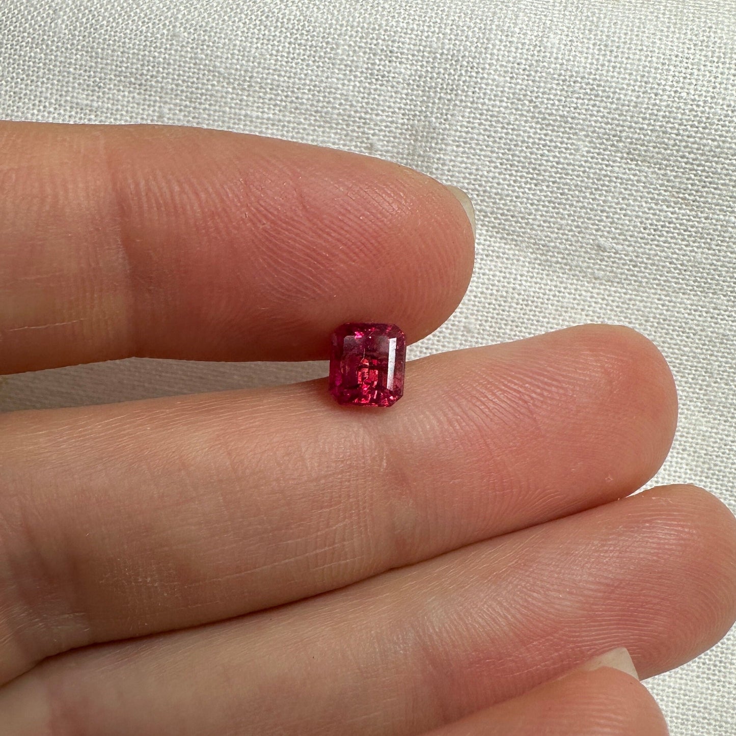 0.69 Carat Red Beryl 5.5x5mm Emerald Cut, Natural Utah Red Beryl, Bixbite