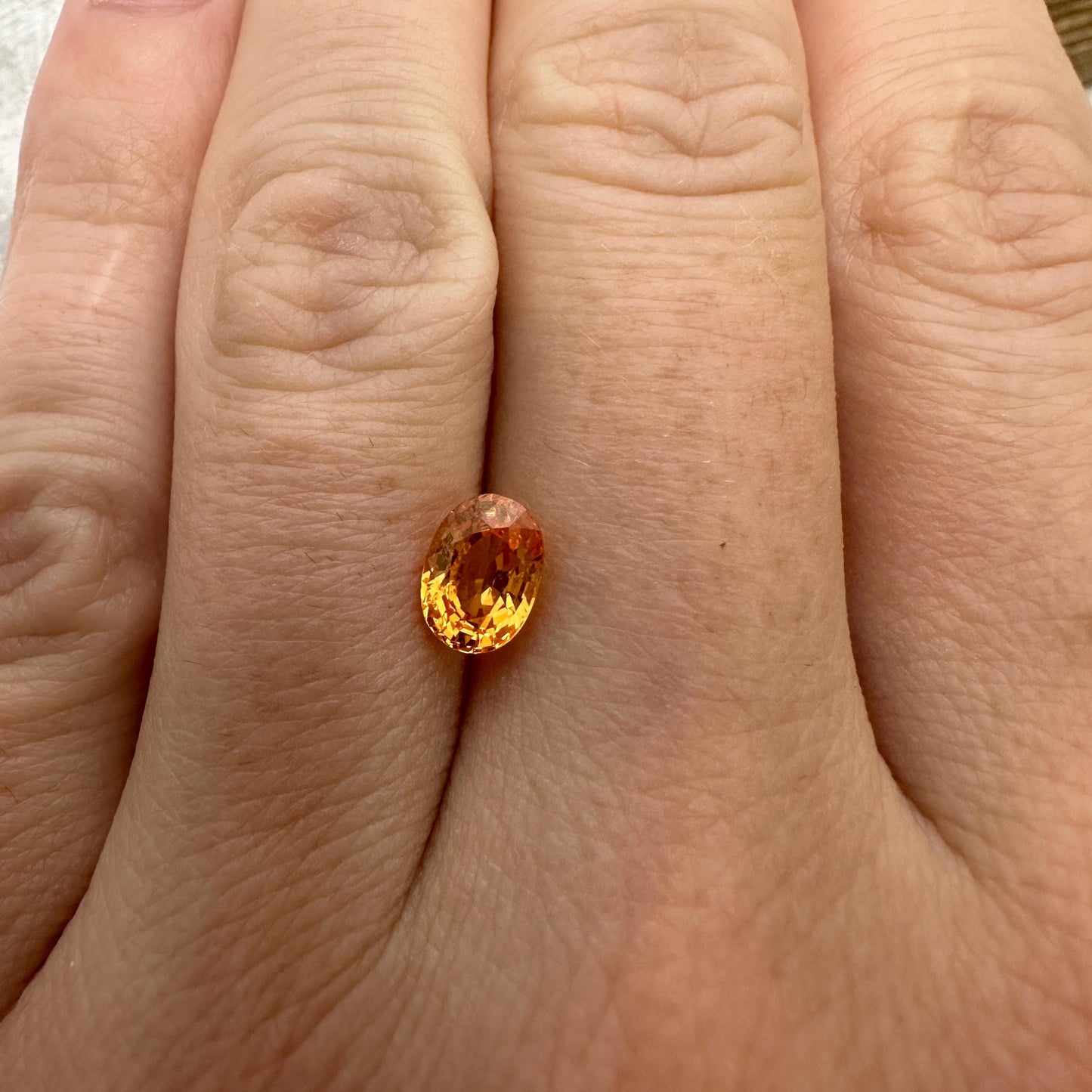 1.27 Carat Spessartite Garnet 7x5mm Oval Cut, Faceted Loose Orange Garnet