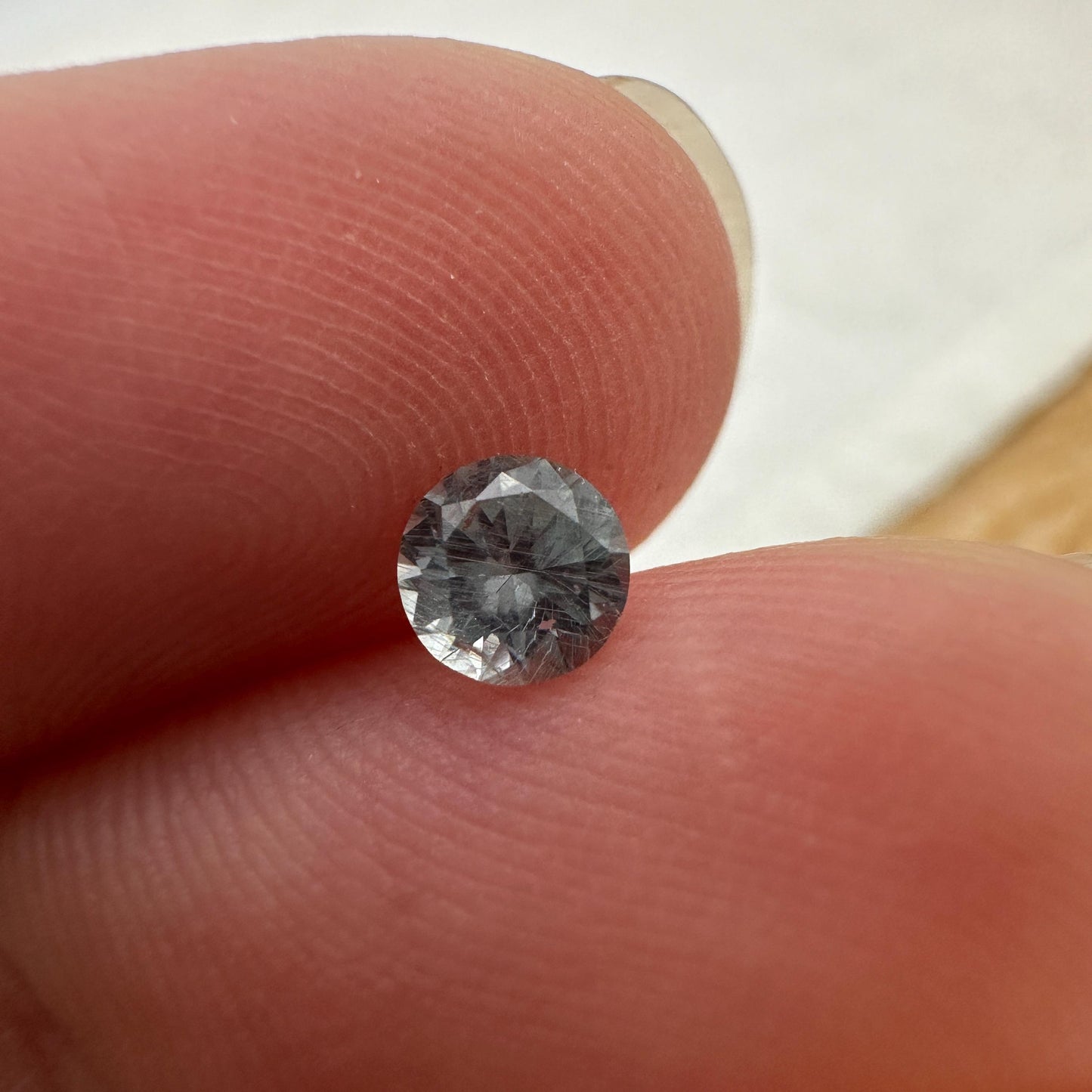 0.41 Carat Light Blue Montana Sapphire 4.35mm Round Cut, Natural Unheated Faceted Loose