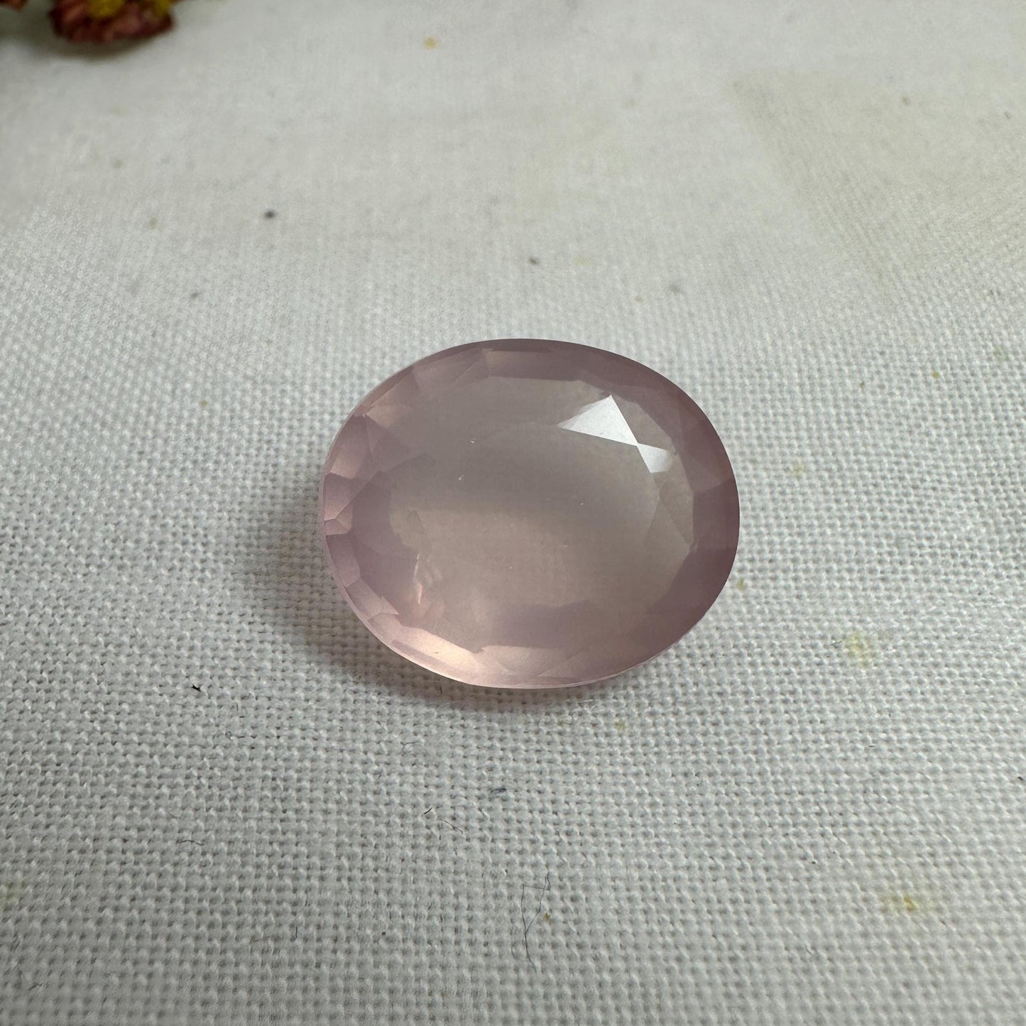 15x13mm Oval Rose Quartz, 9 carat Loose Gem, Faceted Pink Gemstone