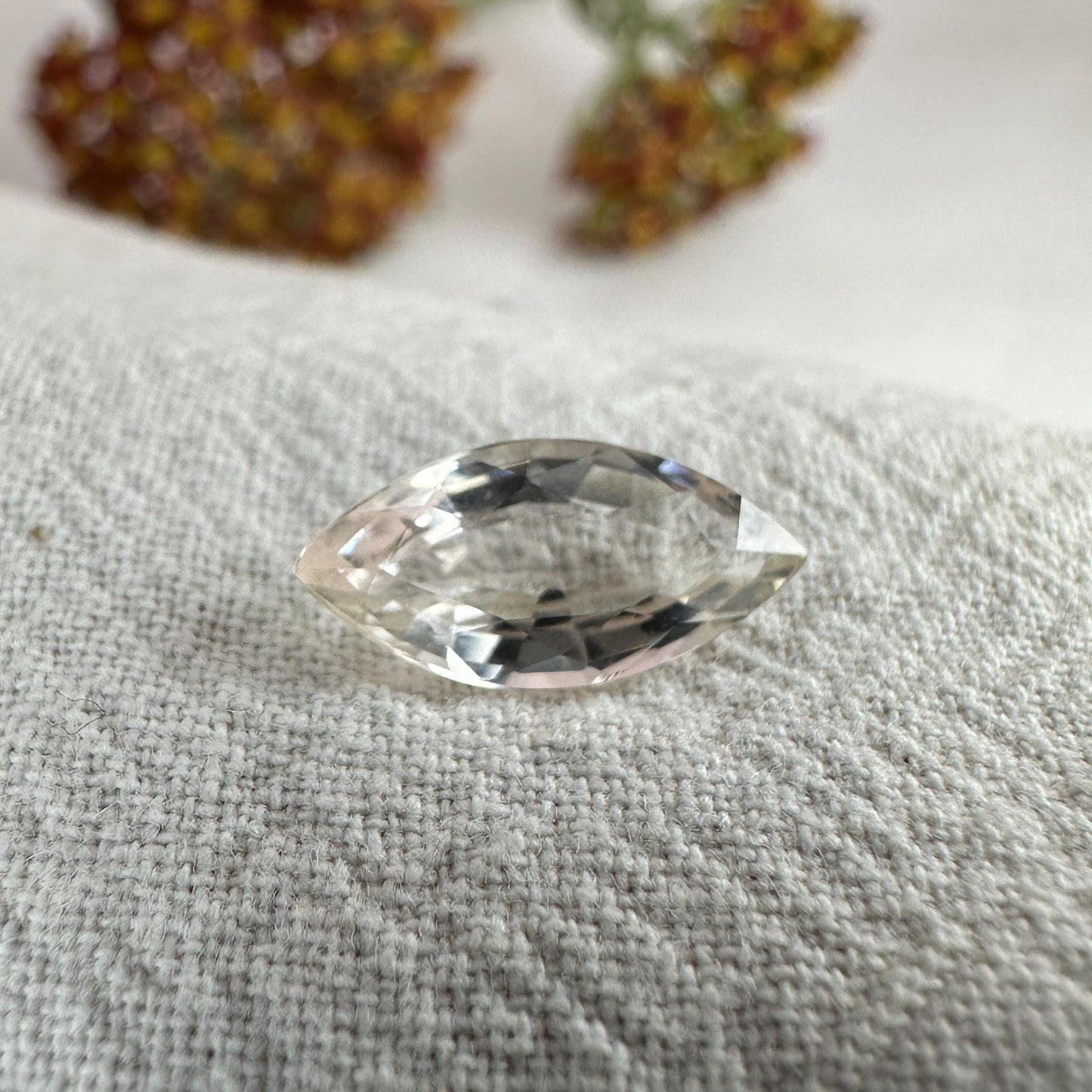 1.77 carat Marquise Morganite 12.8x6.3mm Peach Faceted Loose Morganite, Blush Gemstone