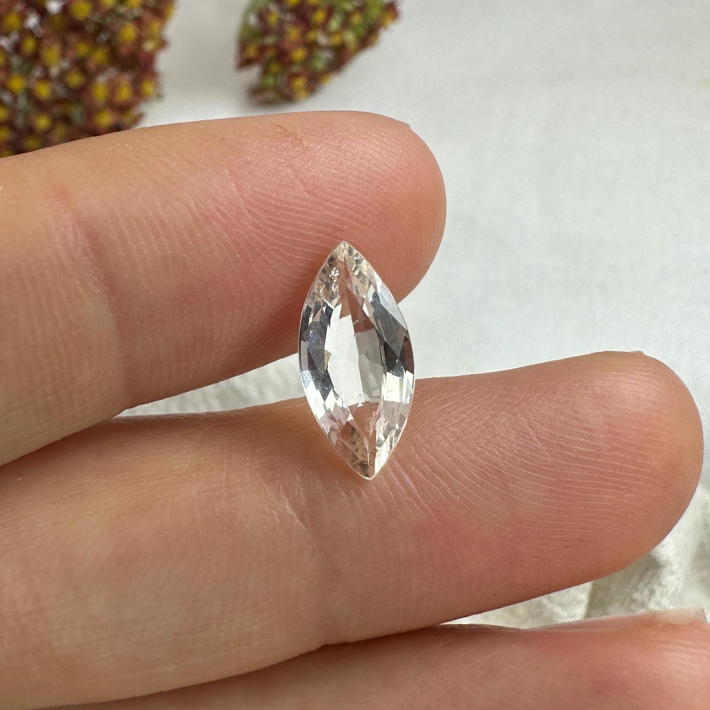 1.77 carat Marquise Morganite 12.8x6.3mm Peach Faceted Loose Morganite, Blush Gemstone