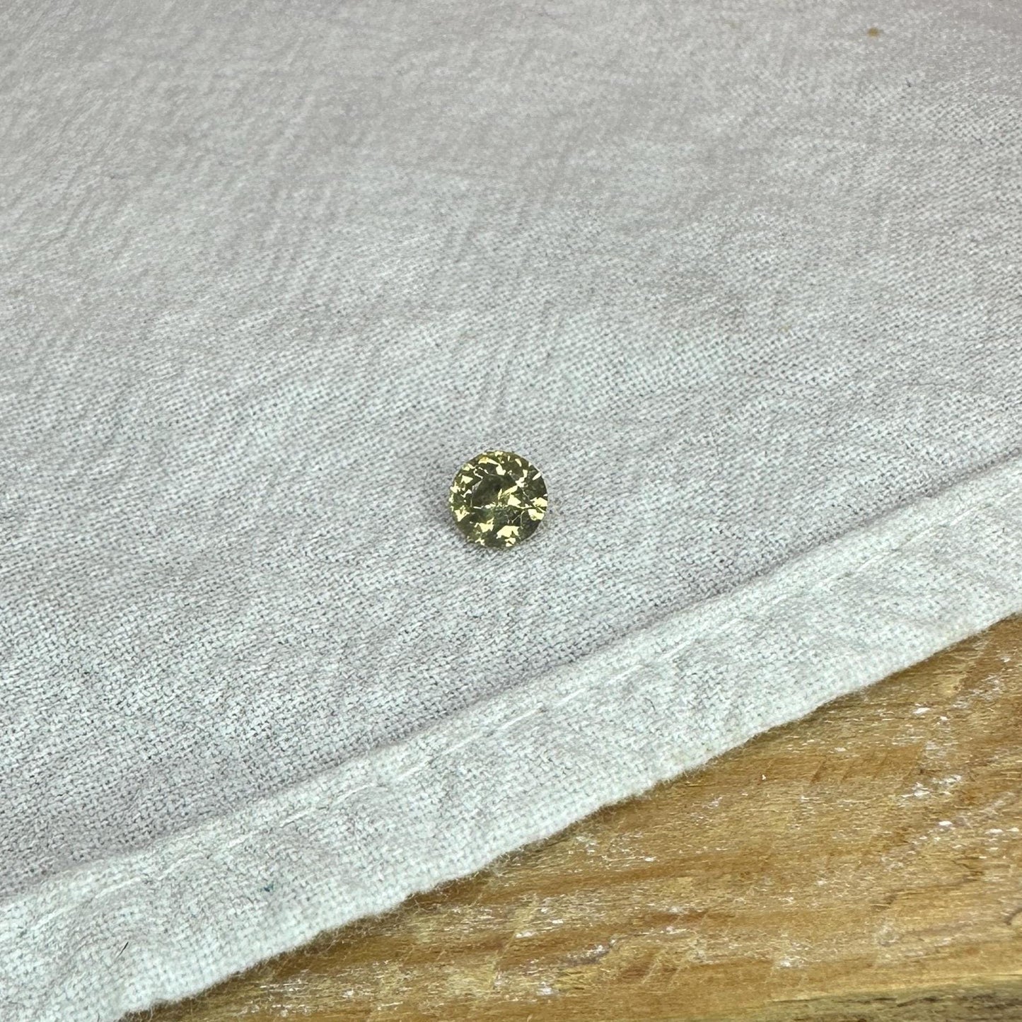 0.52 Carat Yellow Montana Sapphire 5mm Round Cut, Natural Unheated Faceted Loose