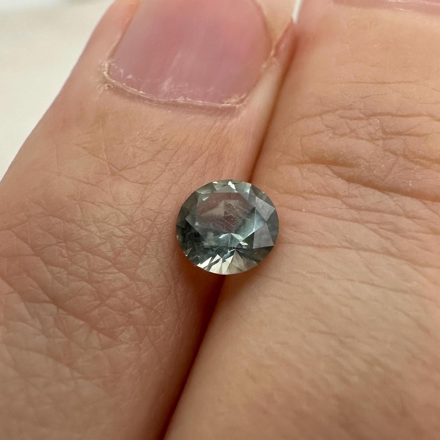 0.55 Carat Light Green Montana Sapphire 5mm Round Cut, Natural Unheated Faceted Loose