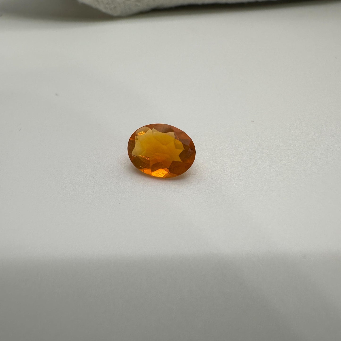 1 Carat Orange Fire Opal 9x7mm Oval Cut, Faceted Loose Opal