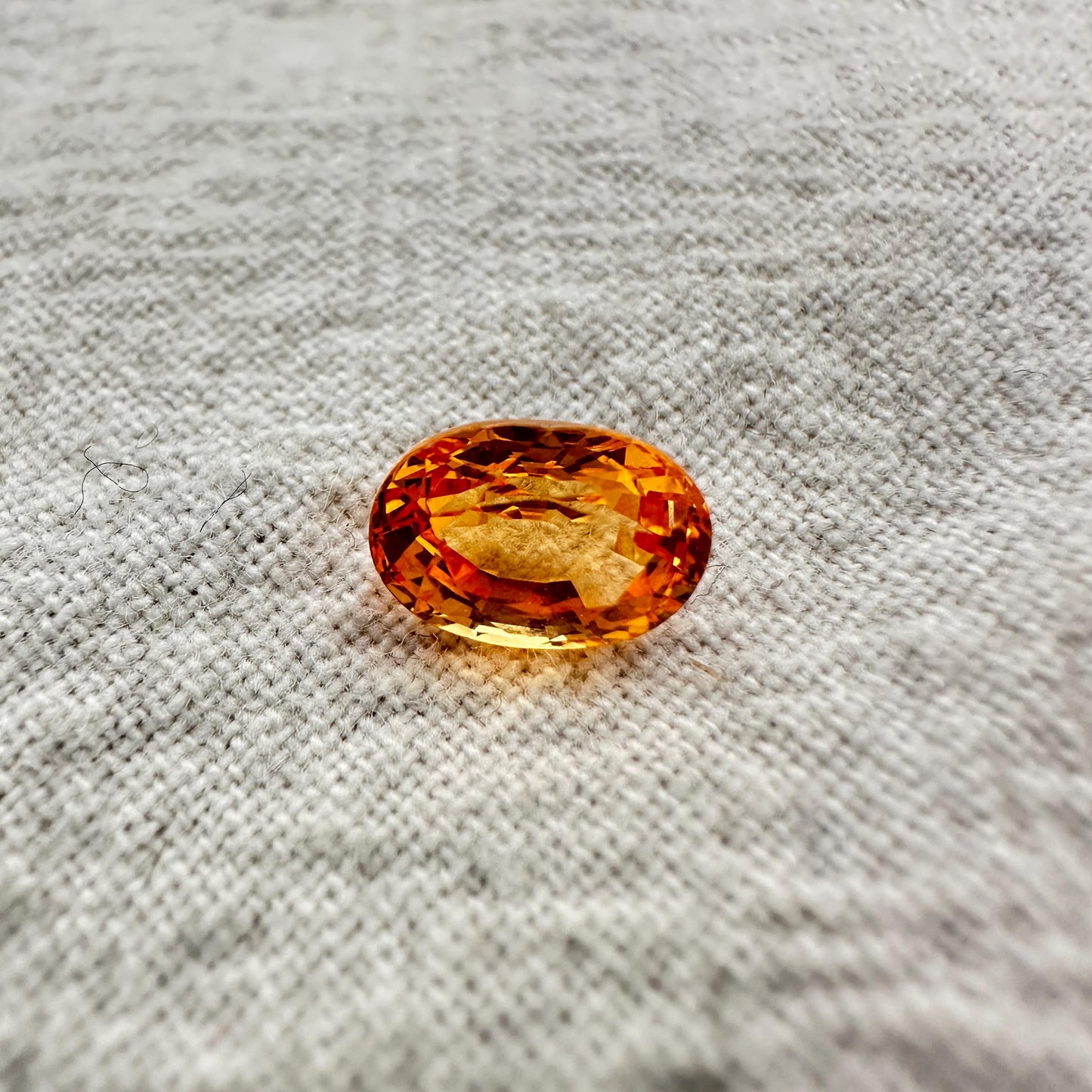 1.27 Carat Spessartite Garnet 7x5mm Oval Cut, Faceted Loose Orange Garnet