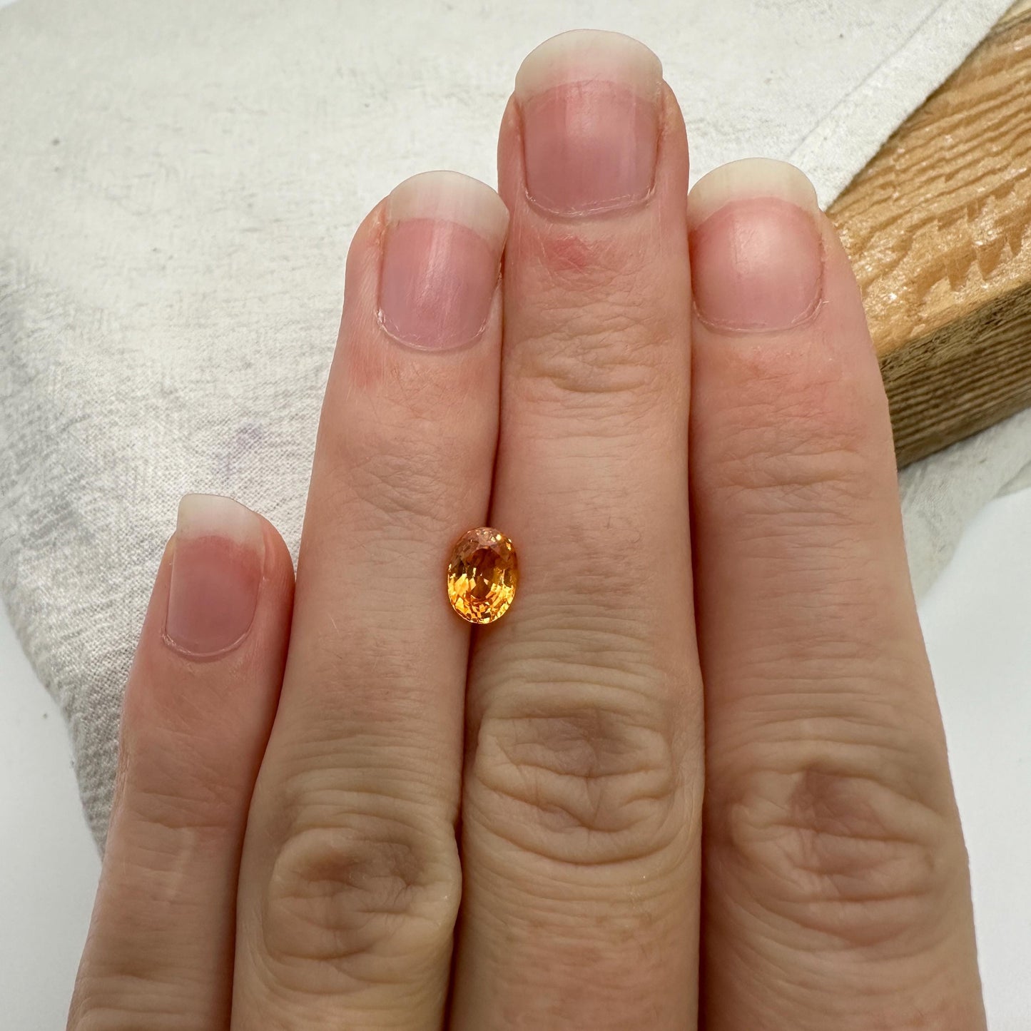 1.27 Carat Spessartite Garnet 7x5mm Oval Cut, Faceted Loose Orange Garnet