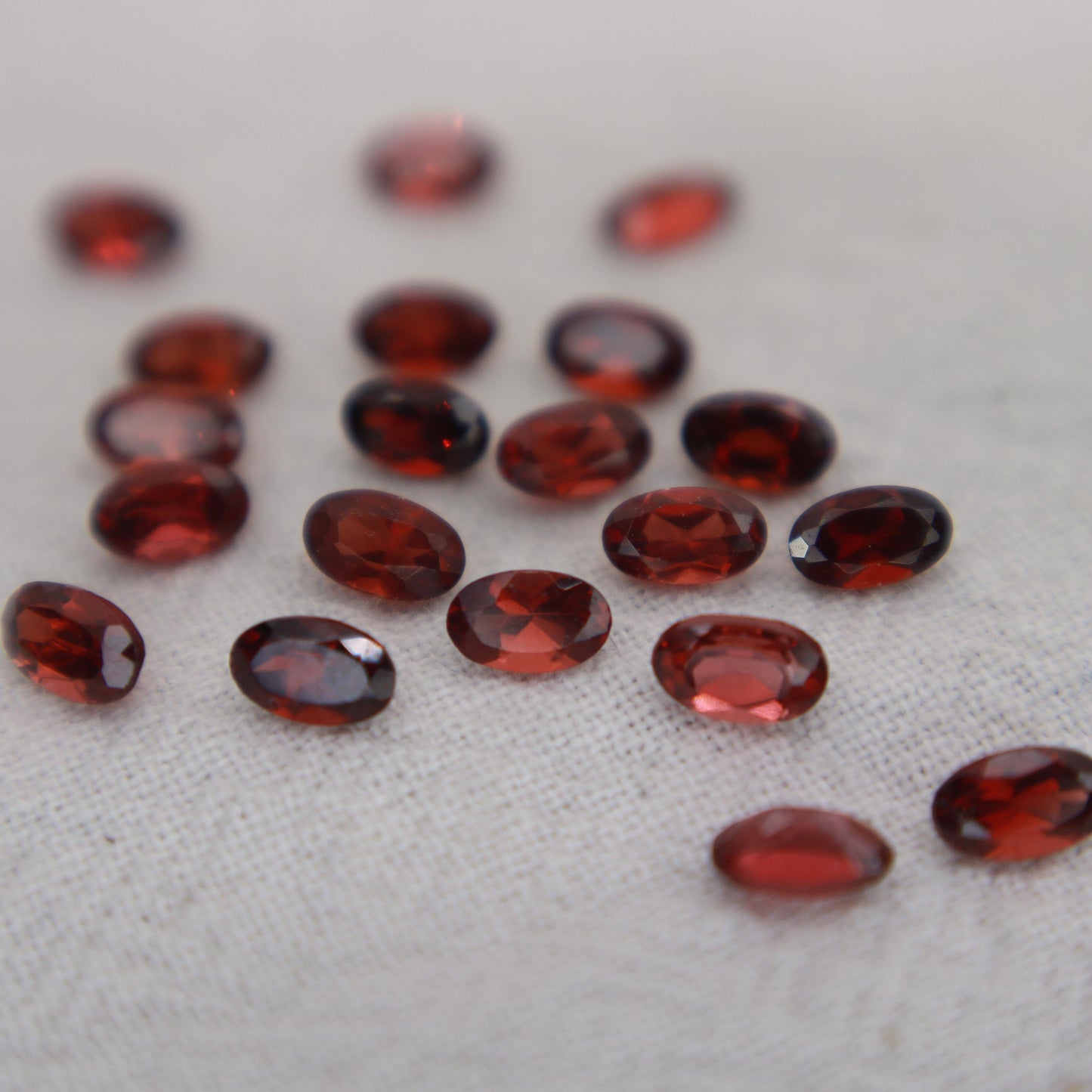 One 5x3mm Red Garnet Oval Cut, Faceted Loose Gemstone