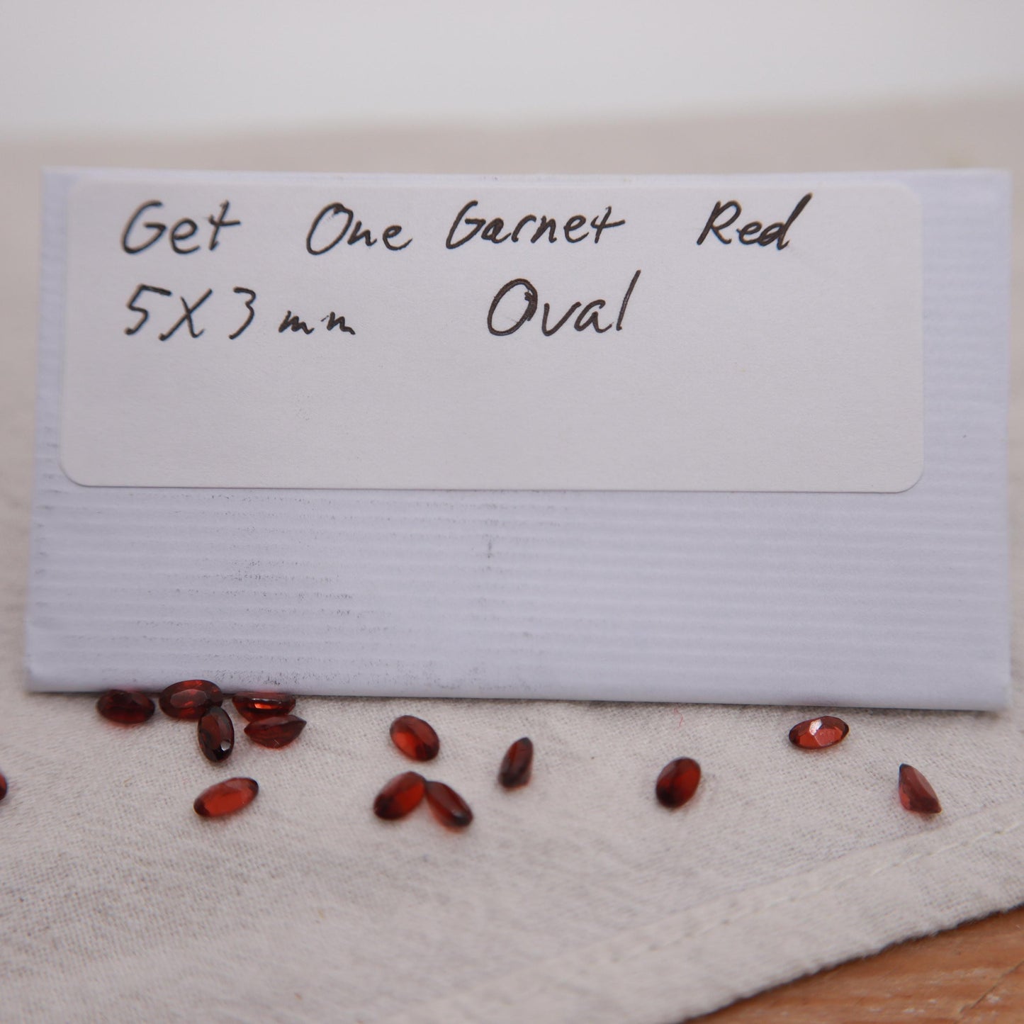 One 5x3mm Red Garnet Oval Cut, Faceted Loose Gemstone