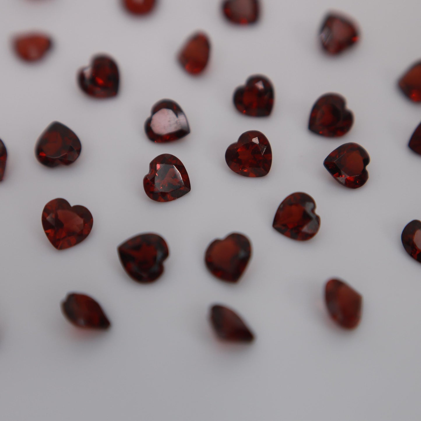 One 5mm Red Garnet Heart Cut, Faceted Loose Gemstone for Jewelry Setting