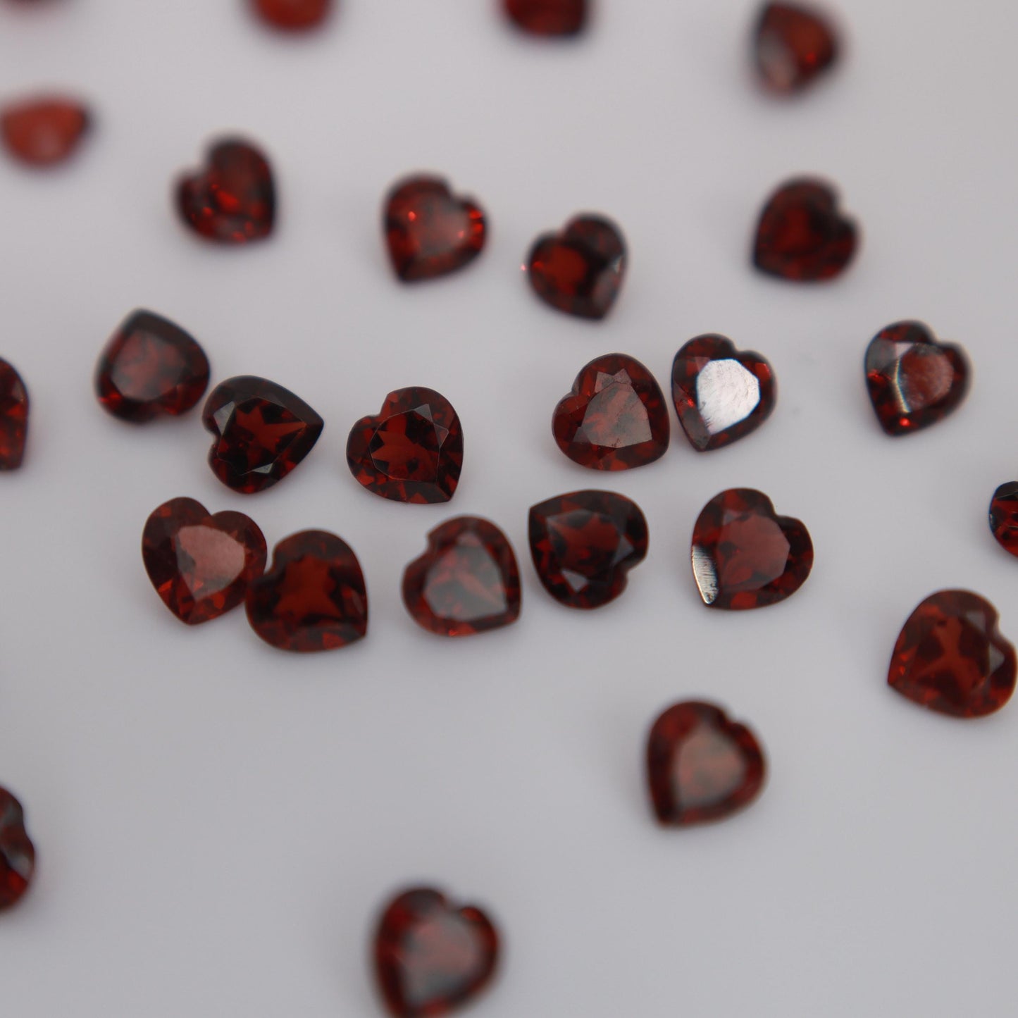 One 5mm Red Garnet Heart Cut, Faceted Loose Gemstone for Jewelry Setting
