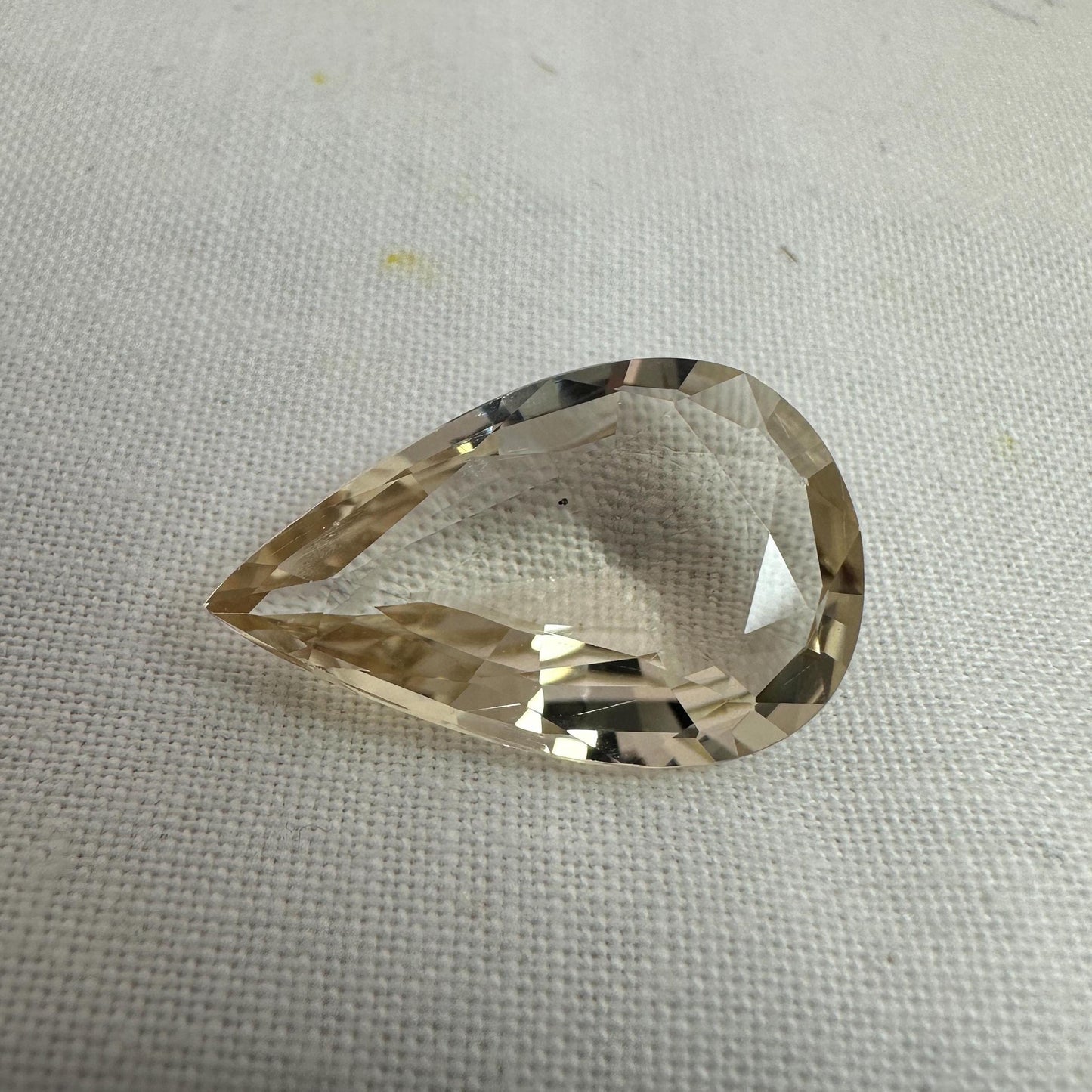 Yellow Scapolite, 21.7x13.8mm Pear cut, 9.77 carat, Faceted Loose Natural Gem