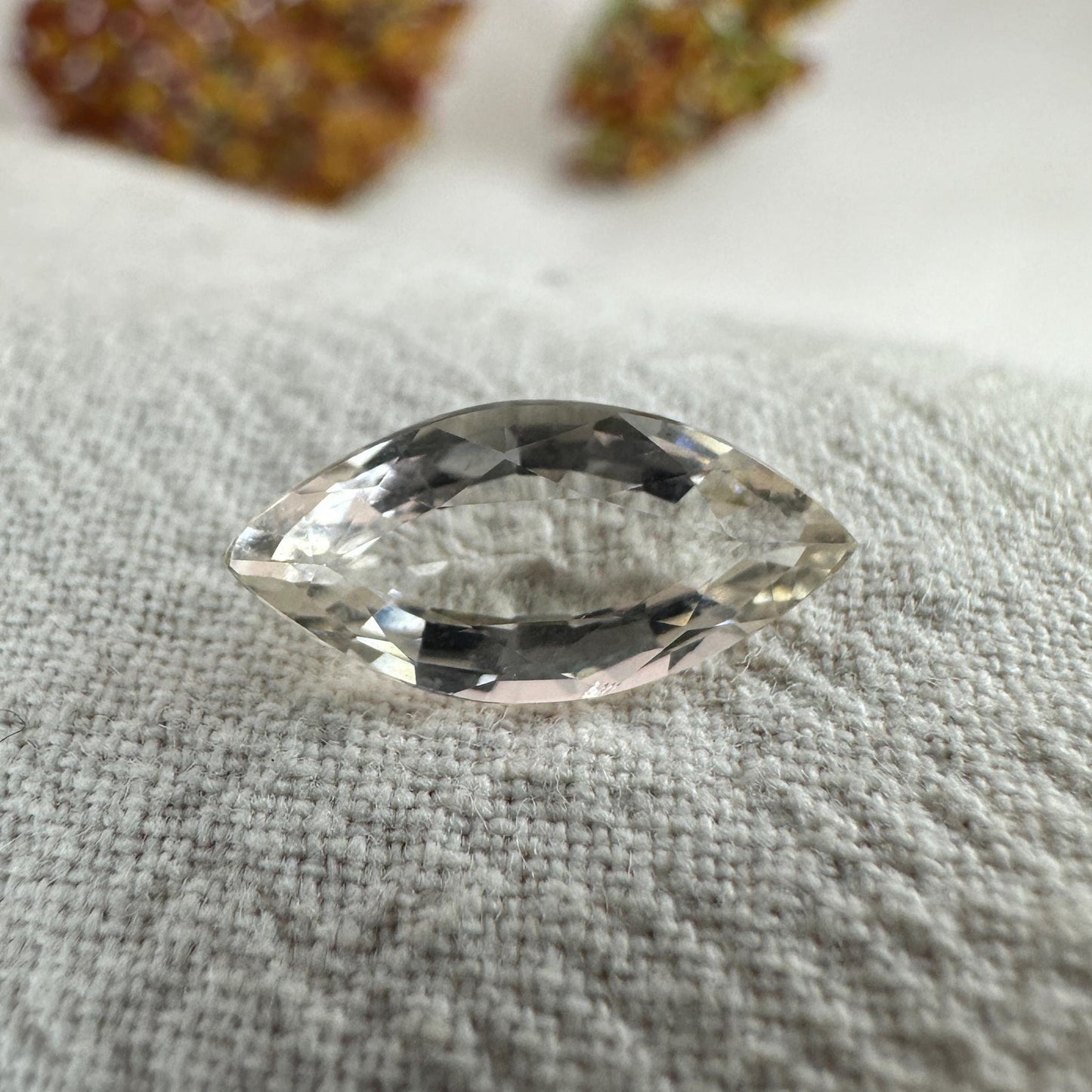 1.77 carat Marquise Morganite 12.8x6.3mm Peach Faceted Loose Morganite, Blush Gemstone