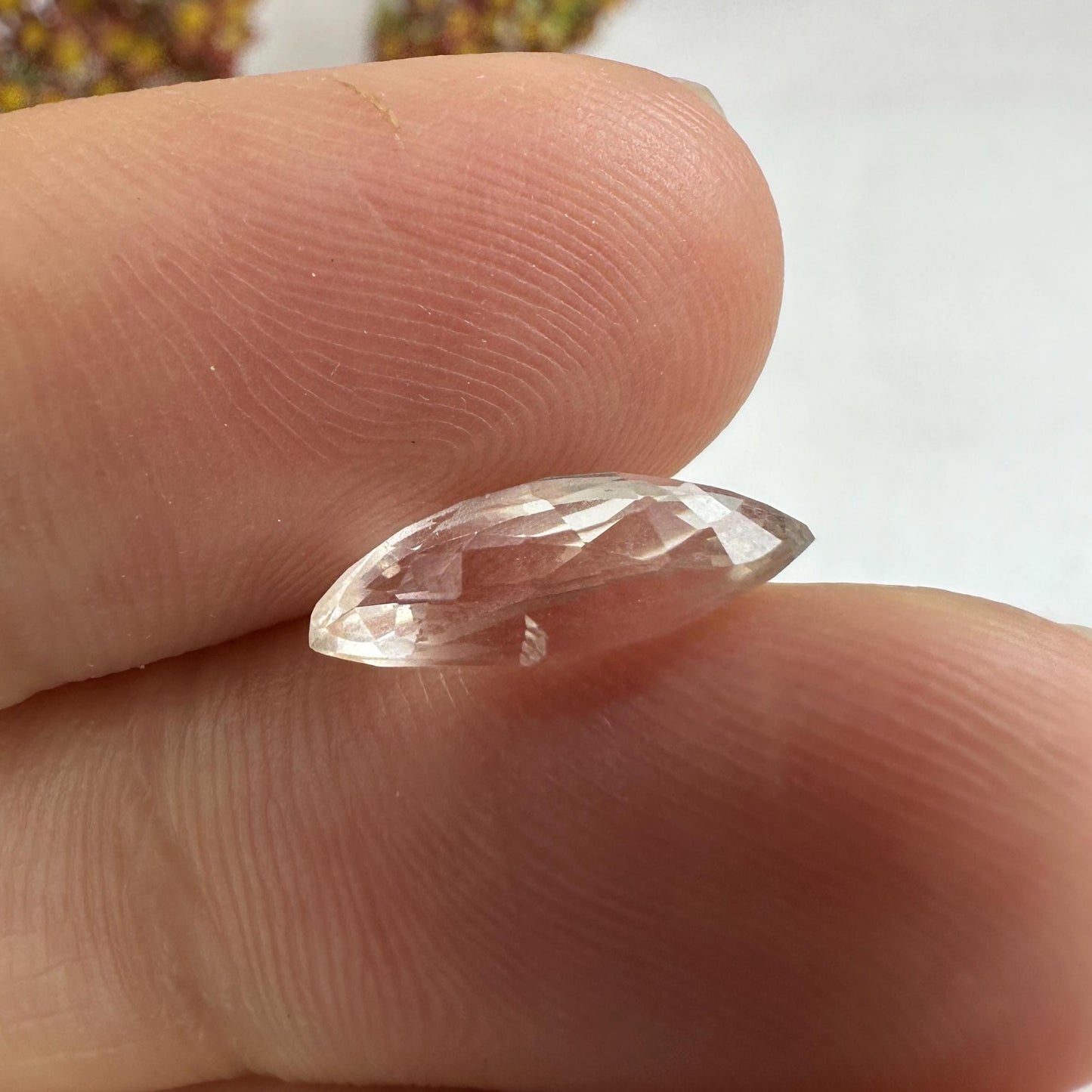 1.77 carat Marquise Morganite 12.8x6.3mm Peach Faceted Loose Morganite, Blush Gemstone