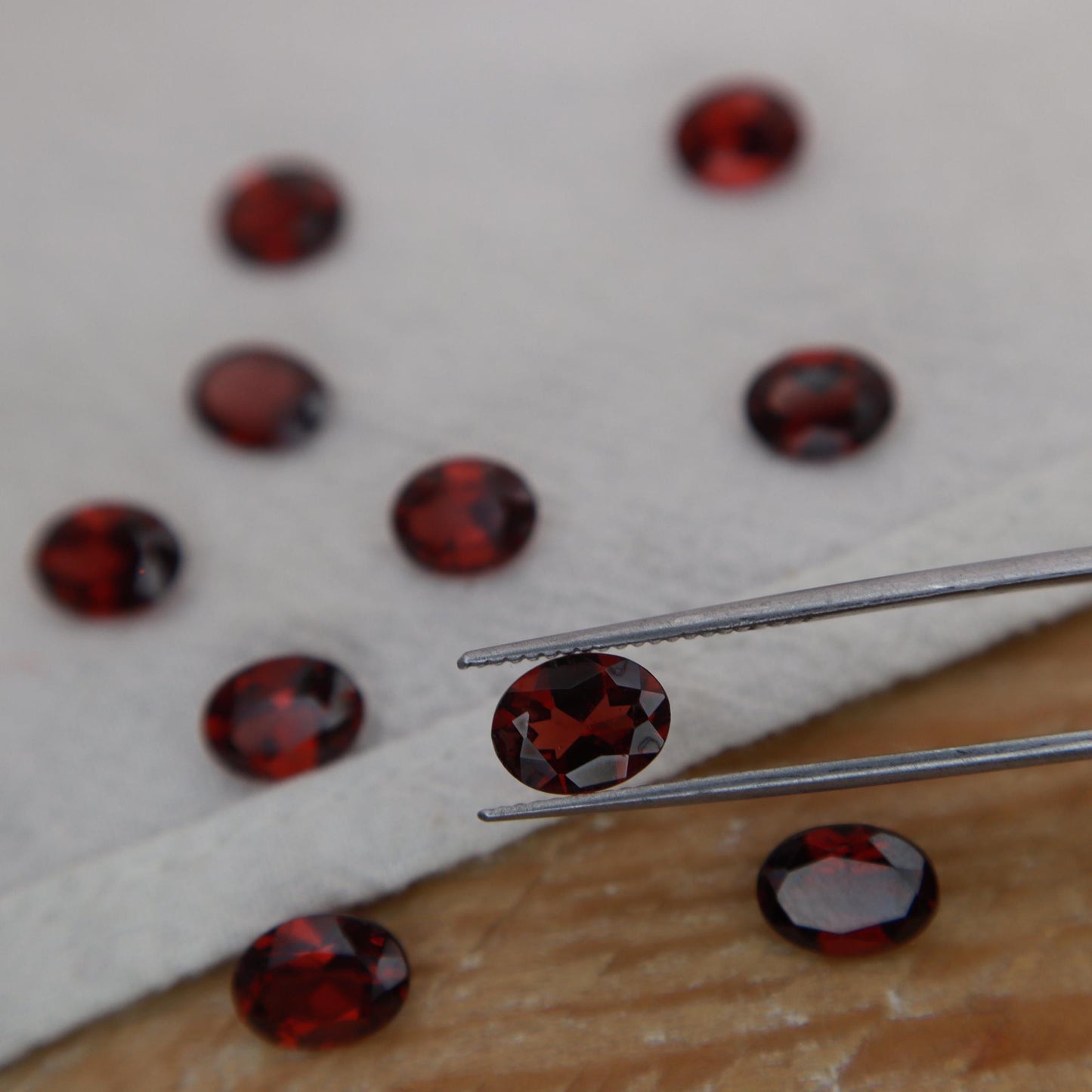 One Red Garnet 8x6mm Oval Cut, Faceted Loose Gemstone