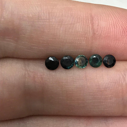 Pick One- 3.5mm Blue Sapphire 0.20-0.26 Carats Round Greenish Blue Sapphire, Faceted Loose Gemstone