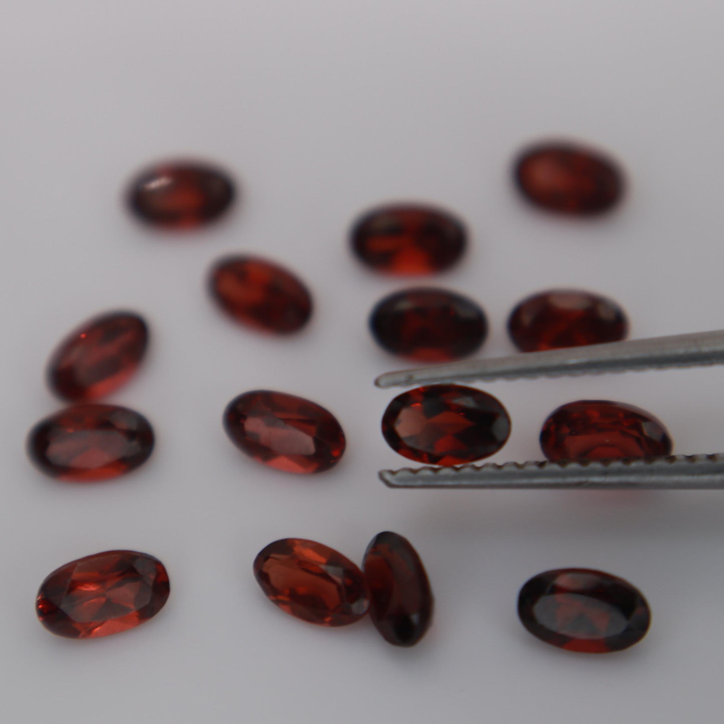 One 5x3mm Red Garnet Oval Cut, Faceted Loose Gemstone