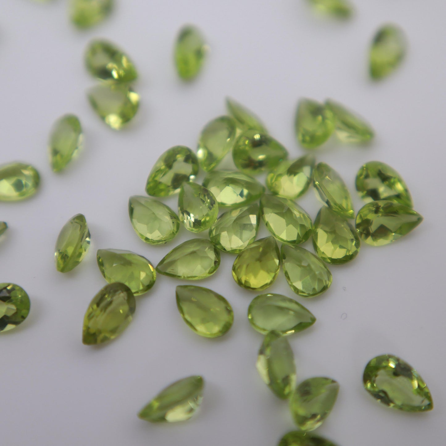 One 6x4mm Peridot Pear Cut, Faceted Loose Green Peridot
