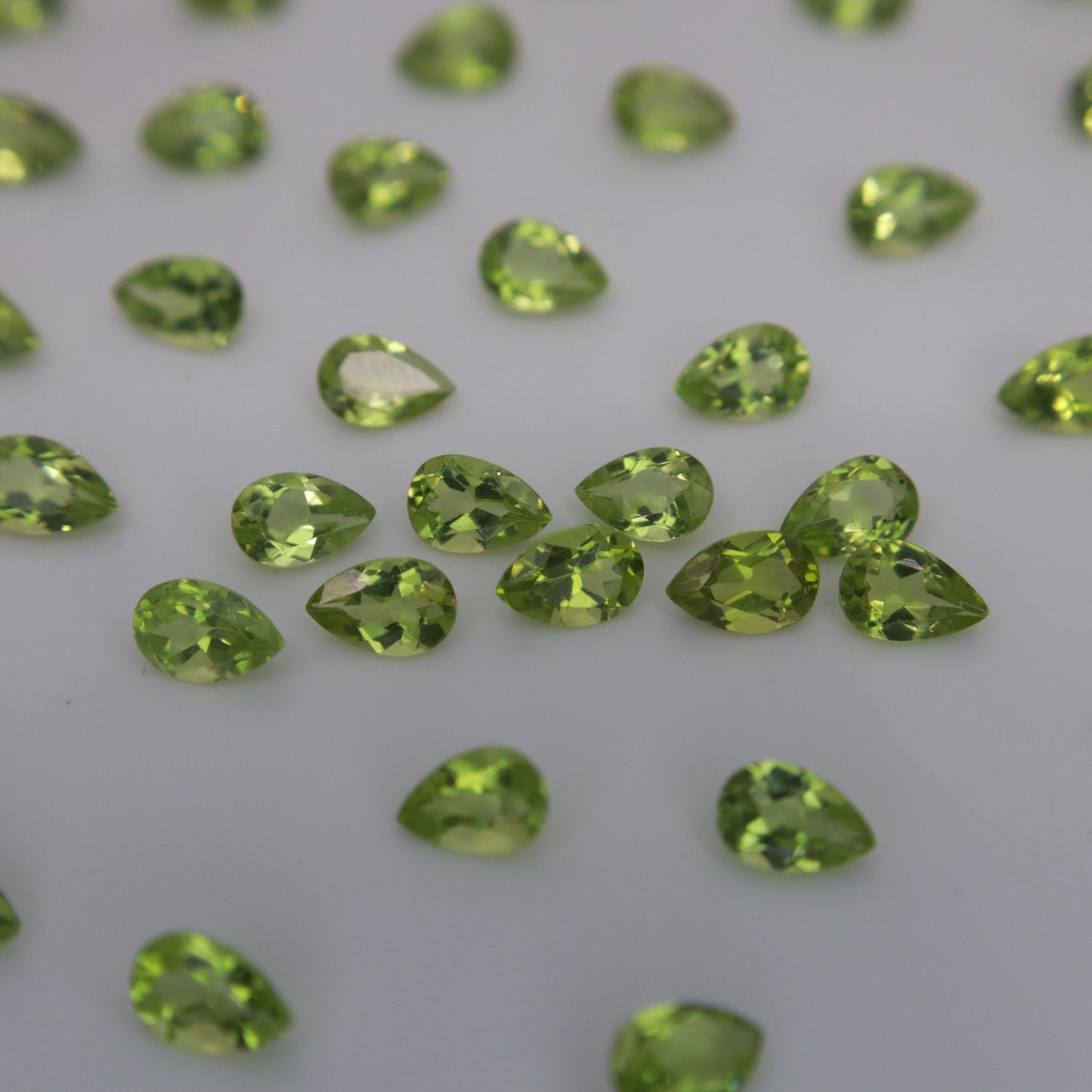 One 6x4mm Peridot Pear Cut, Faceted Loose Green Peridot