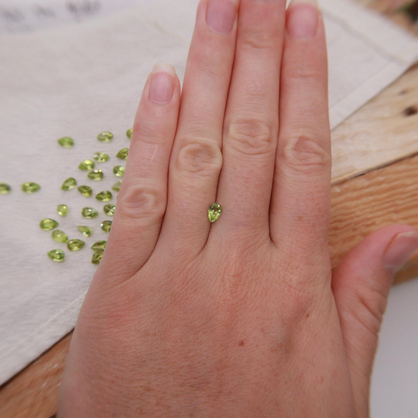 One 6x4mm Peridot Pear Cut, Faceted Loose Green Peridot