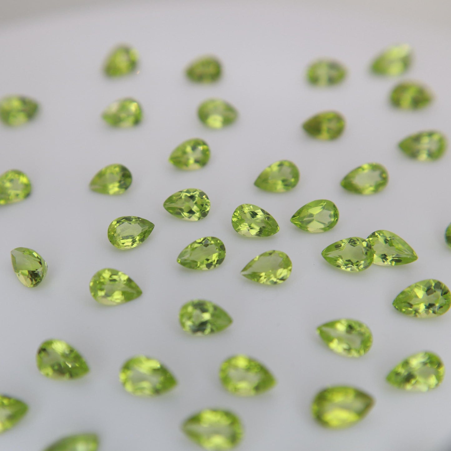 One 6x4mm Peridot Pear Cut, Faceted Loose Green Peridot