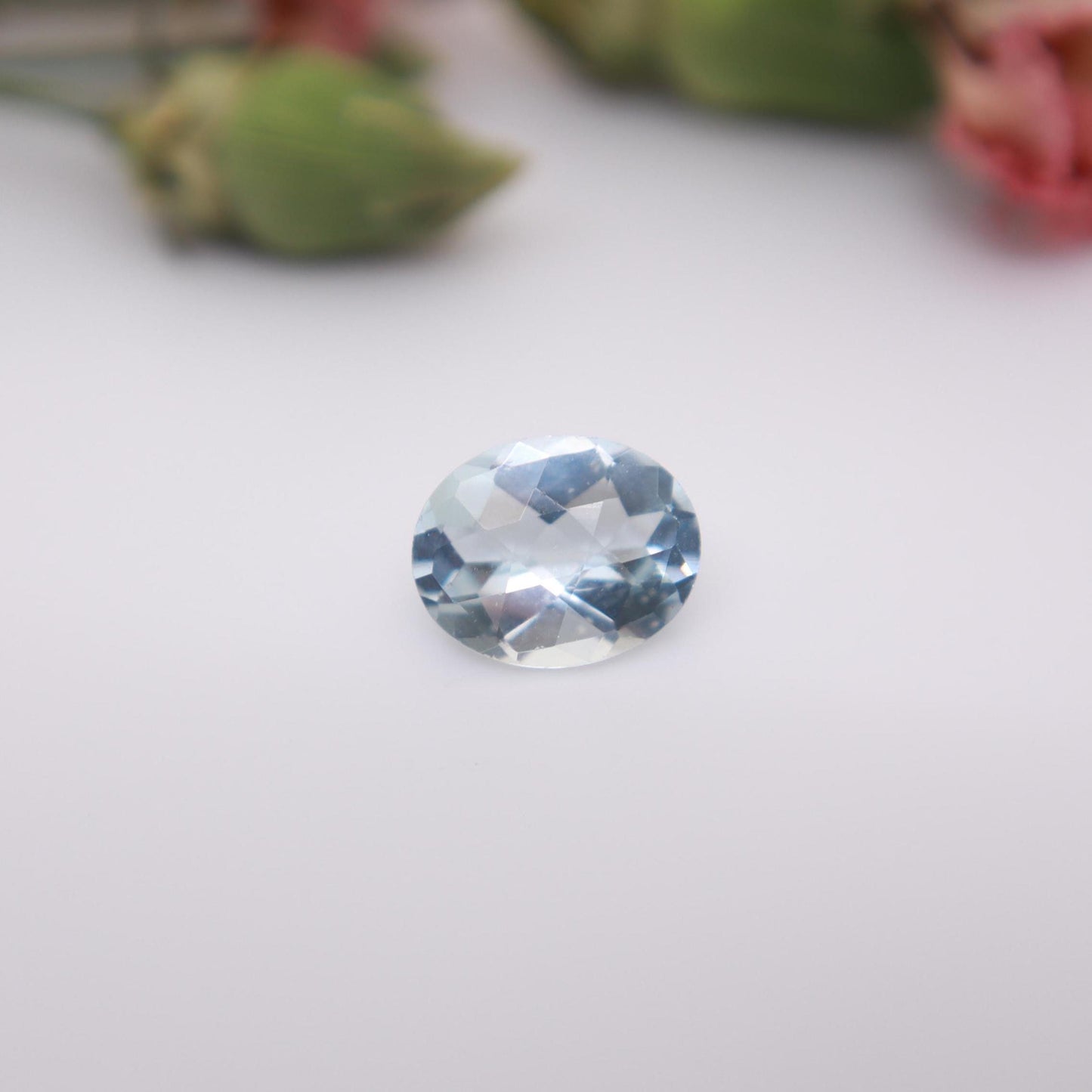 10x8mm Natural Light Blue Aquamarine 2.17 carat, Oval cut Loose Faceted Gemstone