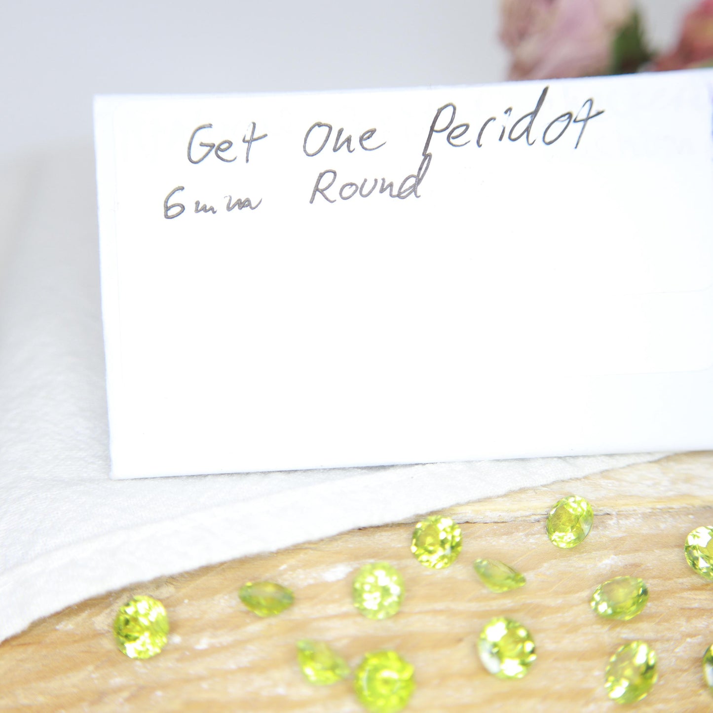 One 6mm Round Peridot, Faceted Loose Green Peridot