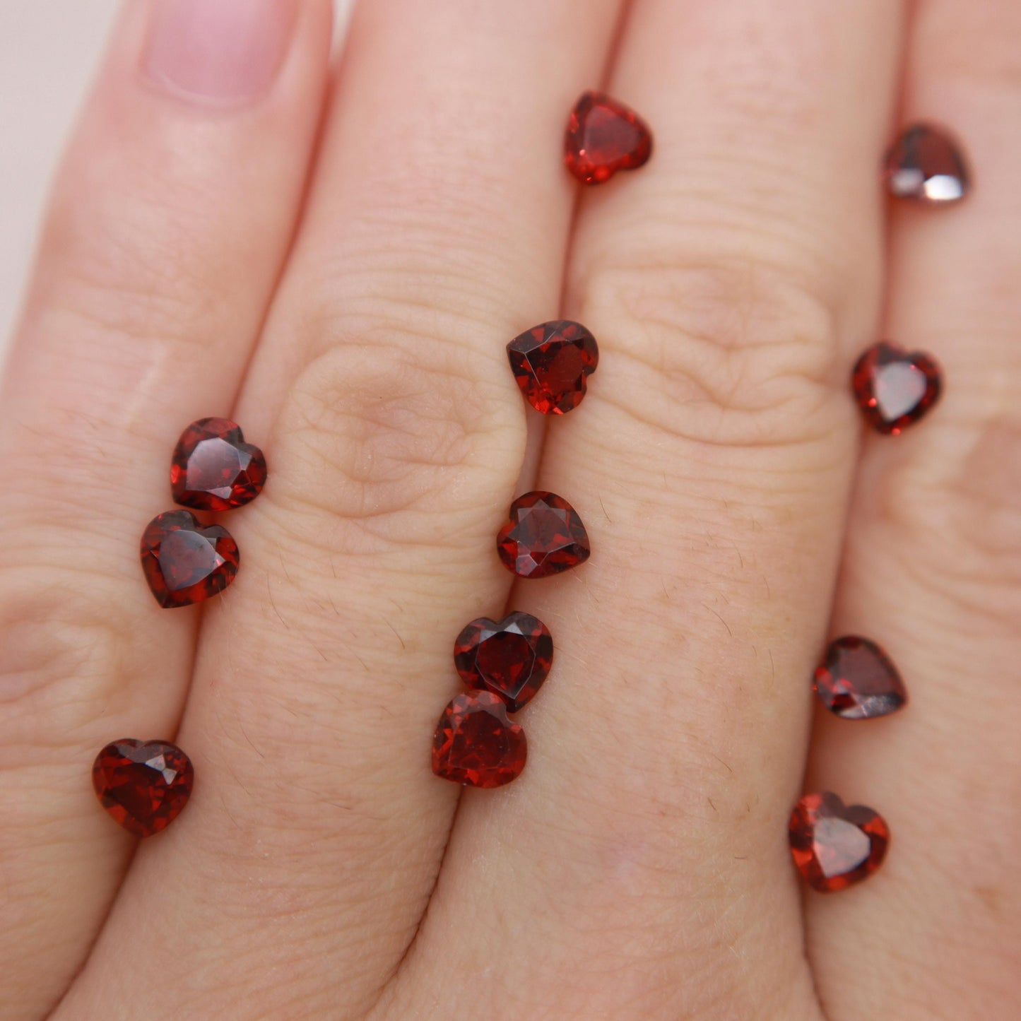 One 5mm Red Garnet Heart Cut, Faceted Loose Gemstone for Jewelry Setting