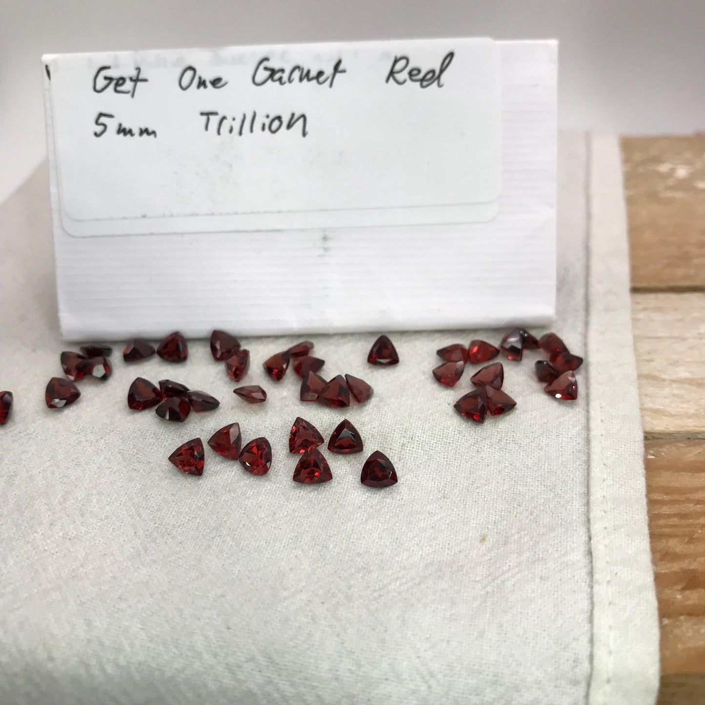 One 5mm Red Garnet Trillion Cut, Faceted Loose Gemstone for Jewelry Setting