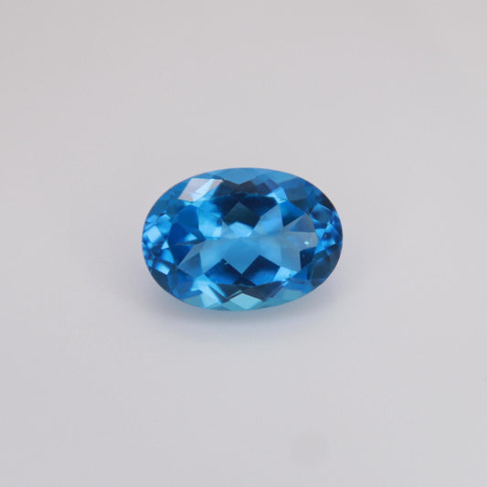14.2x10.1mm Blue Topaz 7.63 carat Oval Cut, Faceted Loose Gemstone