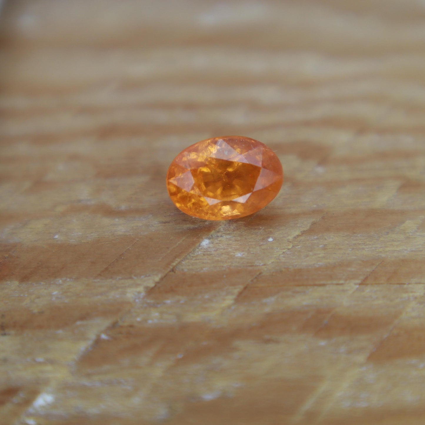 1.33 Carat Spessartite Garnet 7x5mm Oval Cut, Faceted Loose Orange Garnet