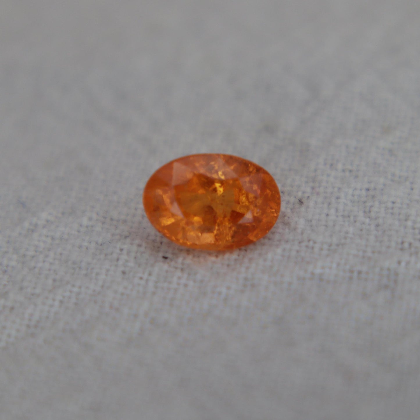 1.33 Carat Spessartite Garnet 7x5mm Oval Cut, Faceted Loose Orange Garnet