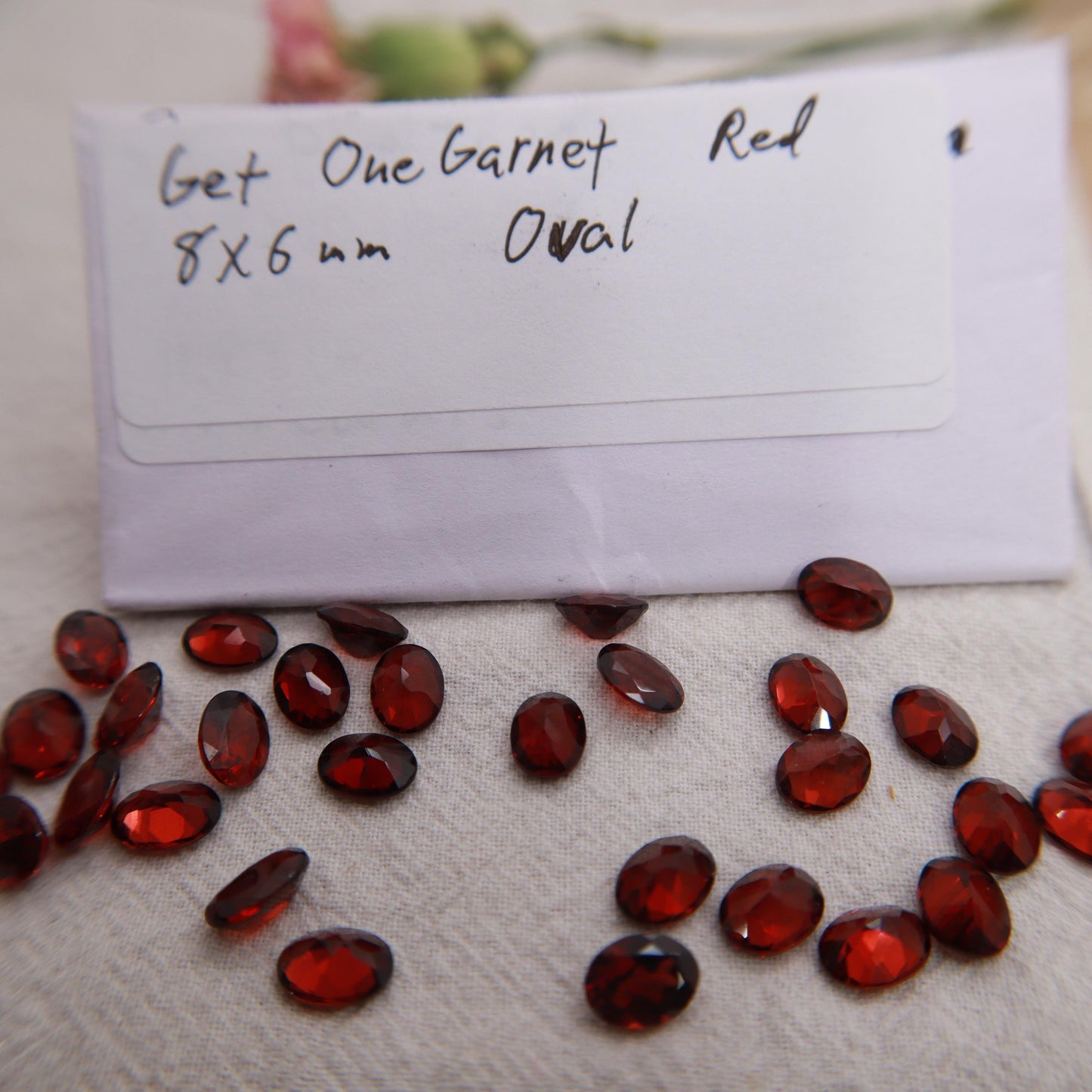 One Red Garnet 8x6mm Oval Cut, Faceted Loose Gemstone