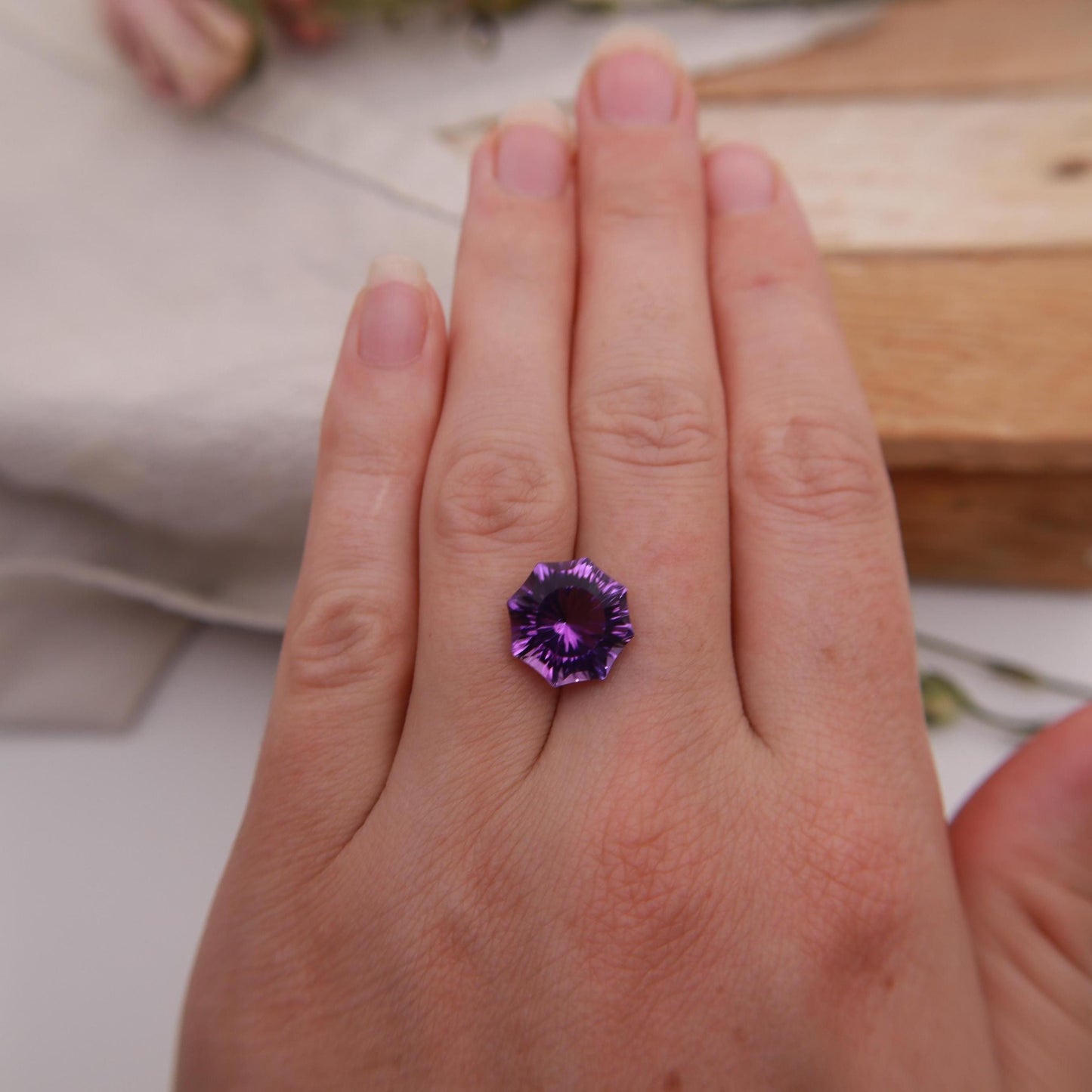 12mm Purple Amethyst 6.29 Carat Fancy Octagon Cut Loose Natural February Birthstone