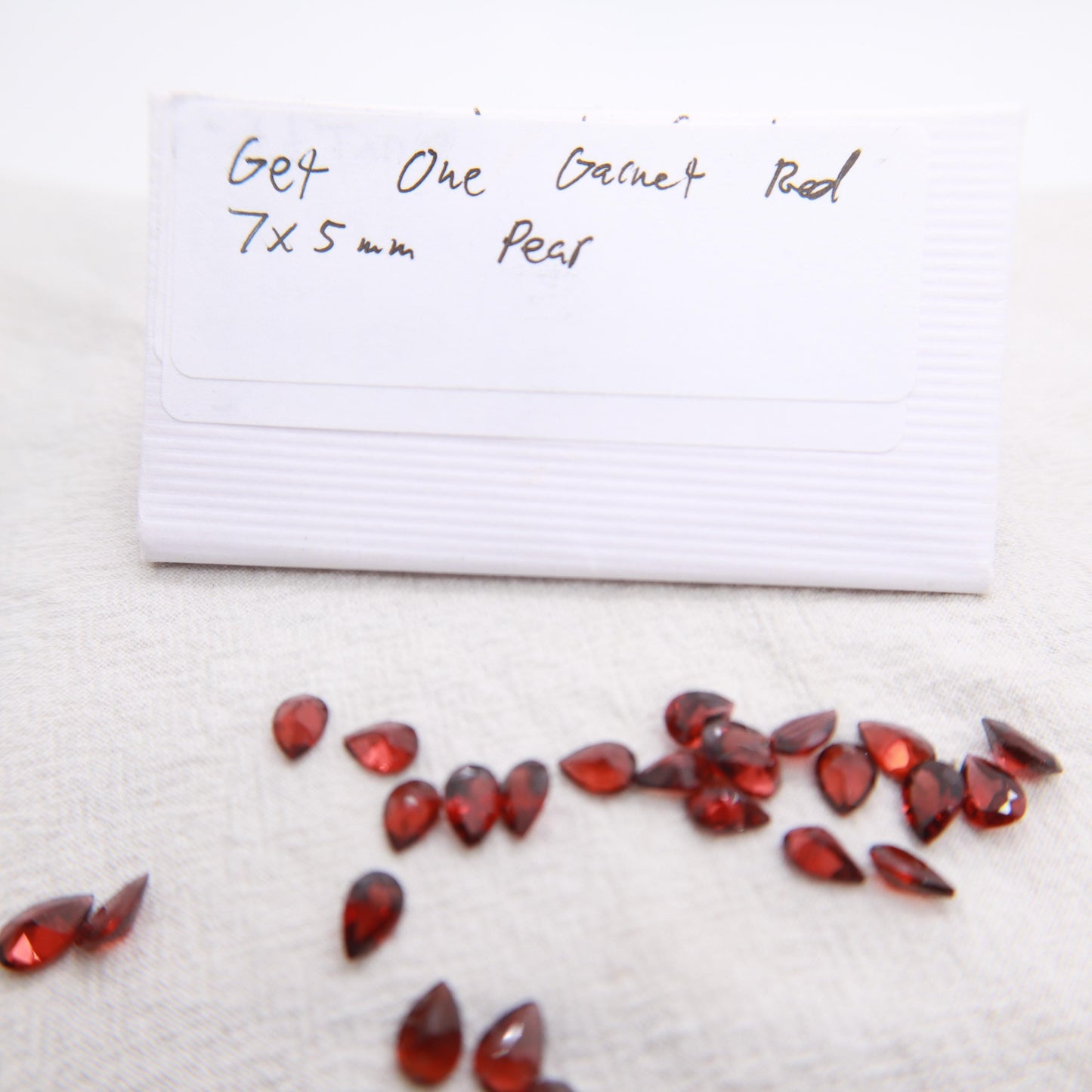 One 7x5mm Red Garnet Pear Cut, Faceted Loose Gemstone