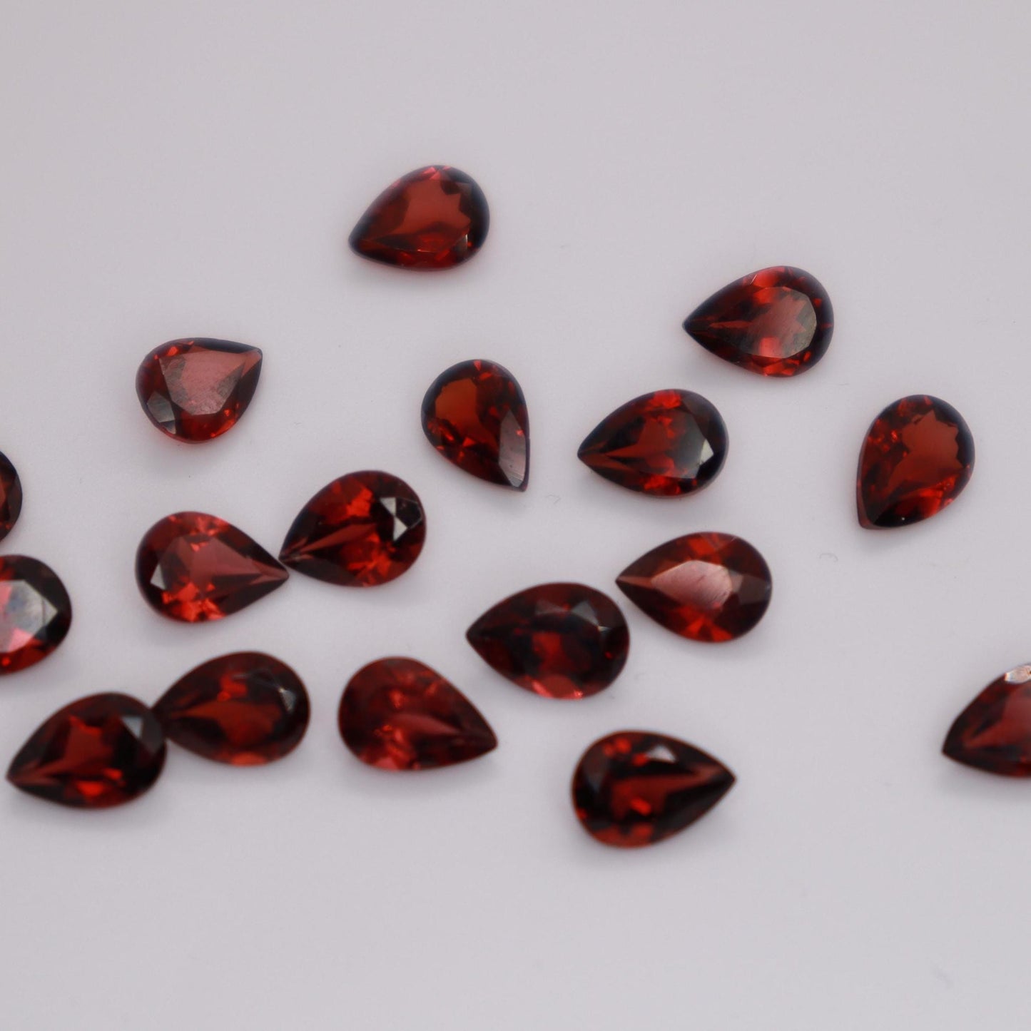 One 7x5mm Red Garnet Pear Cut, Faceted Loose Gemstone