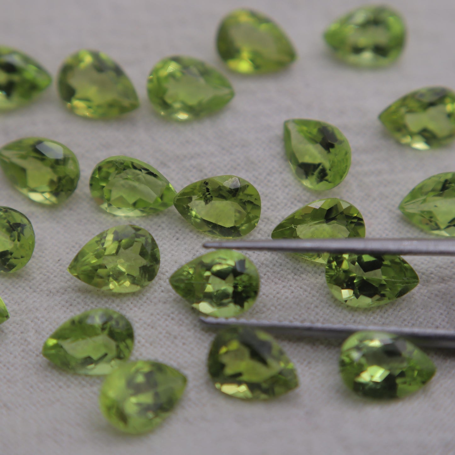 One 7x5mm Peridot Pear Cut, Faceted Loose Green Peridot