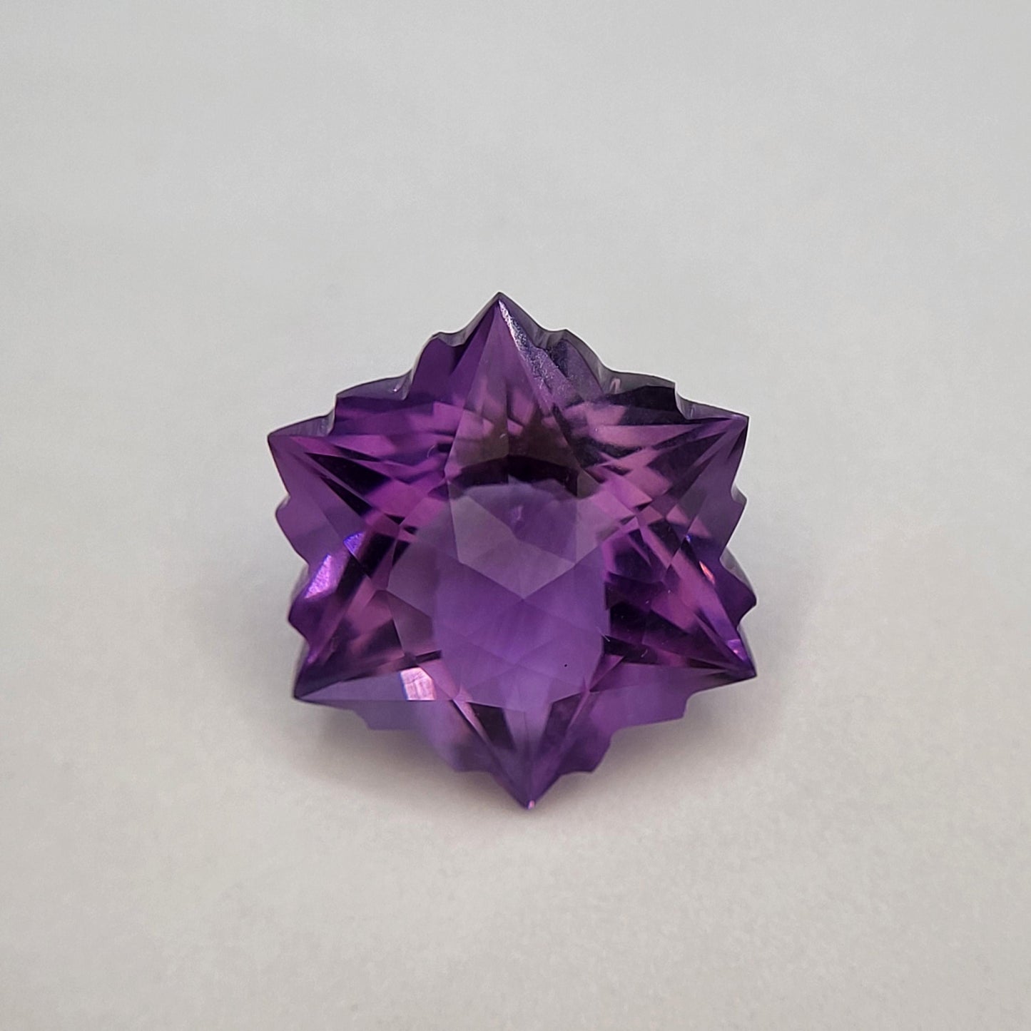 12mm Snowflake Cut Amethyst, 6 Carat Fancy Cut, Loose Faceted Gem, Winter Gem